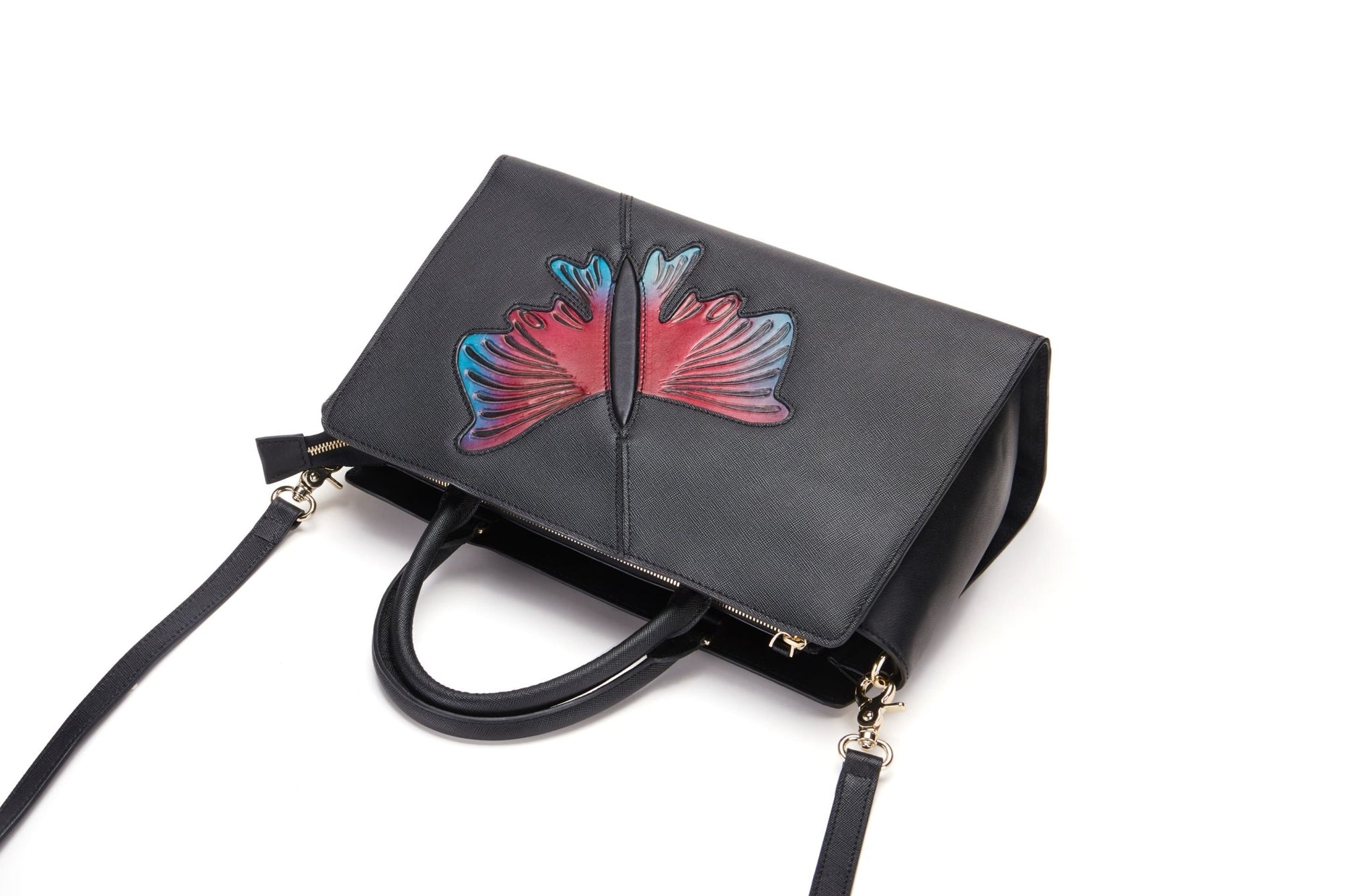 Unique Purses Butterfly Black Satchel - Bellorita