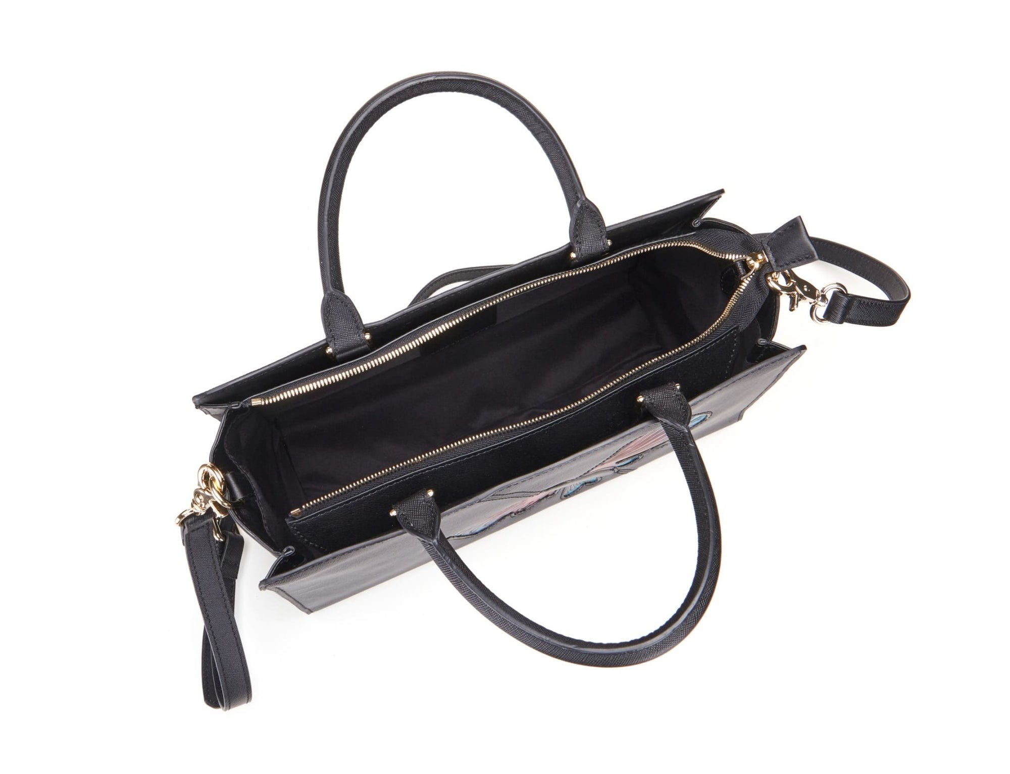 Unique Purses Butterfly Black Satchel - Bellorita