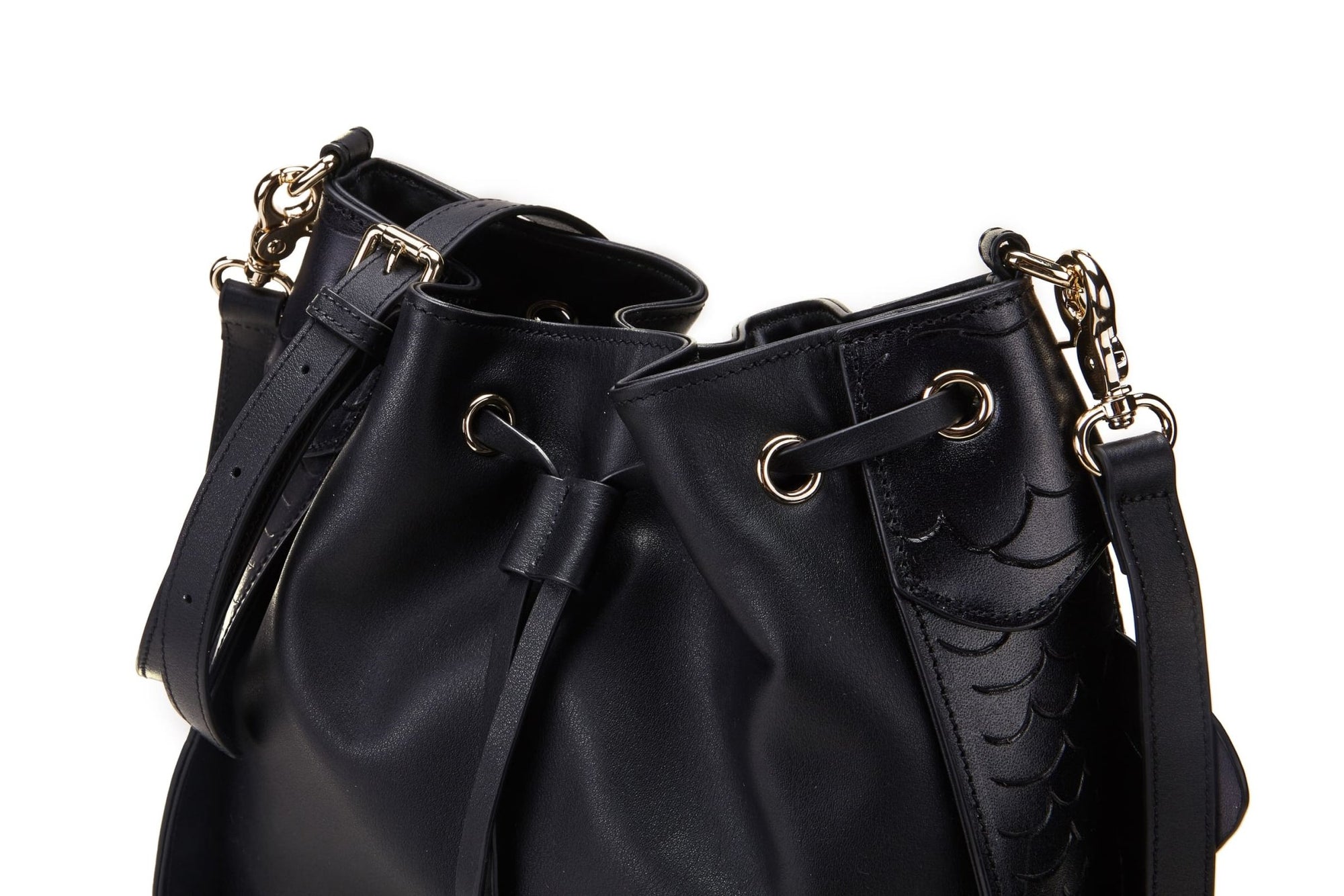Unique Purses Carp Black Bucket - Bellorita