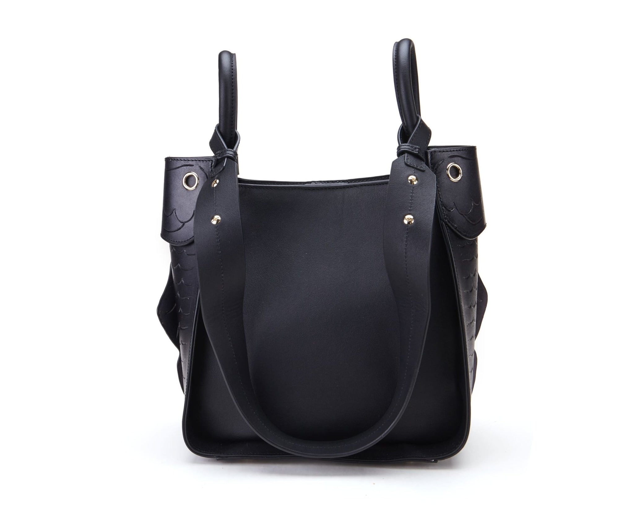 Unique Purses Carp Black Shoulder Bag - Bellorita