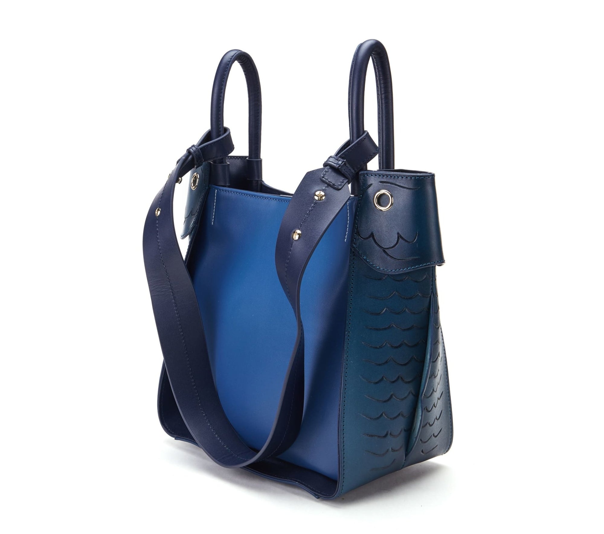 Unique Purses Carp Blue Shoulder Bag - Bellorita