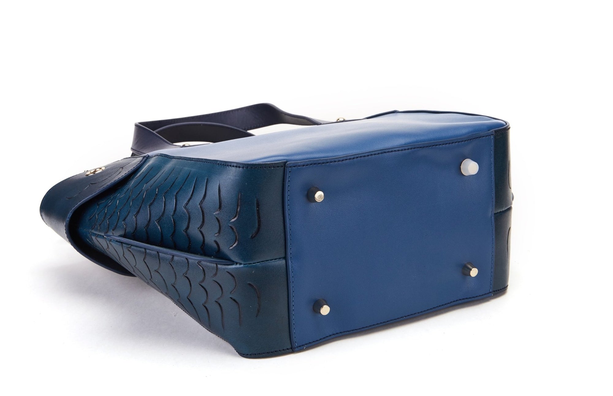 Unique Purses Carp Blue Top Handle - Bellorita