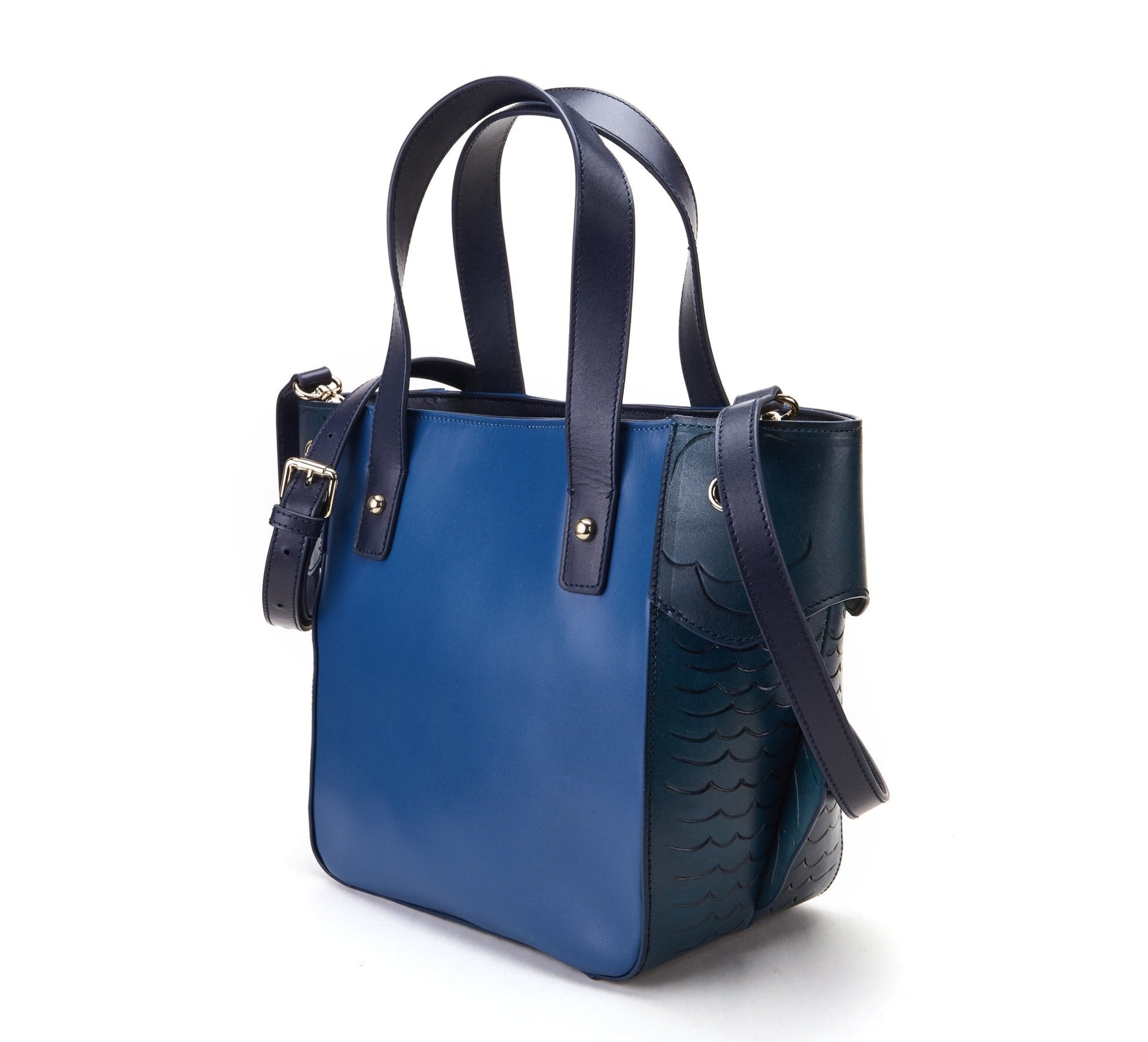 Unique Purses Carp Blue Top Handle - Bellorita
