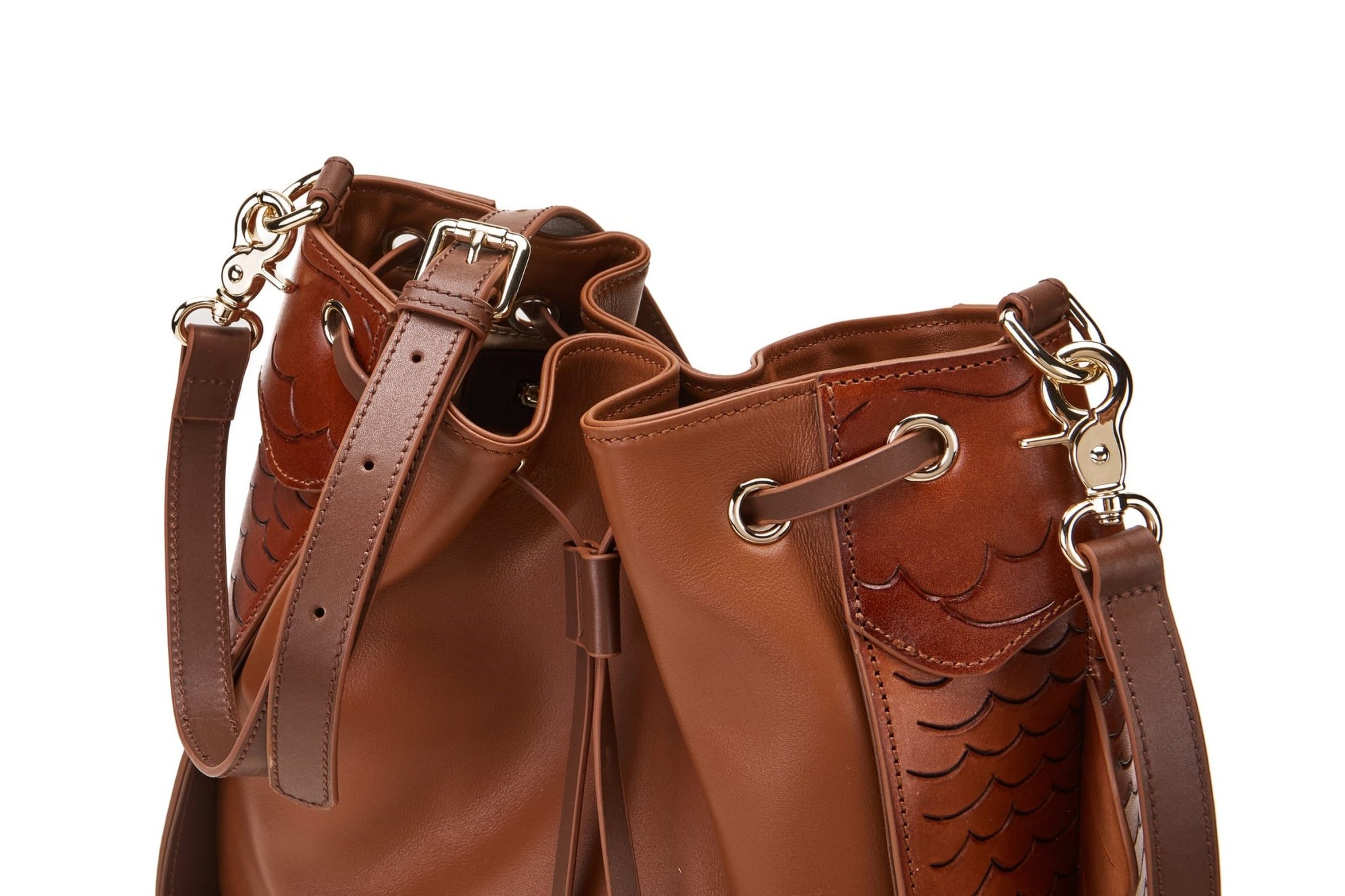 Unique Purses Carp Brown Bucket - Bellorita