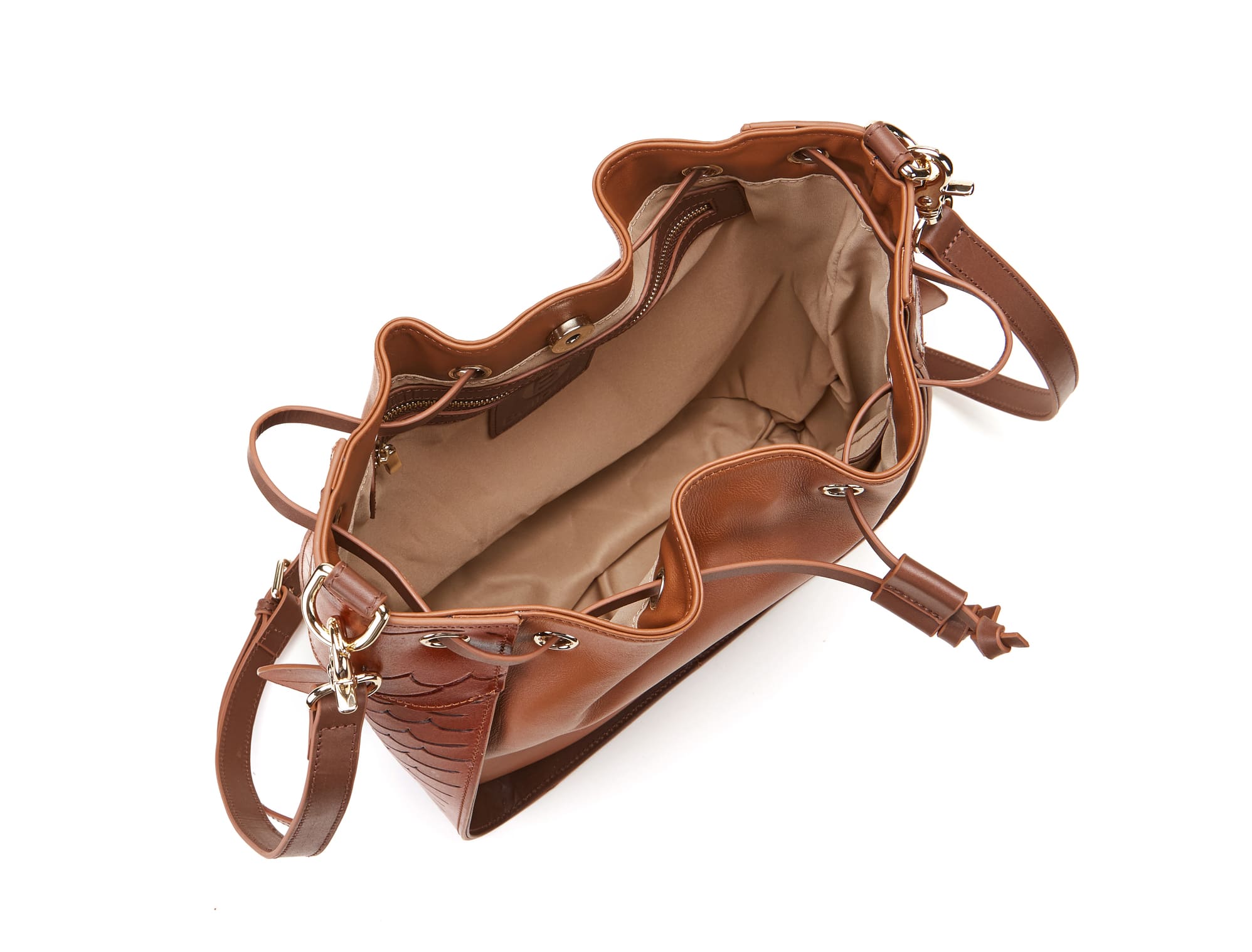 Unique Purses Carp Brown Bucket - Bellorita