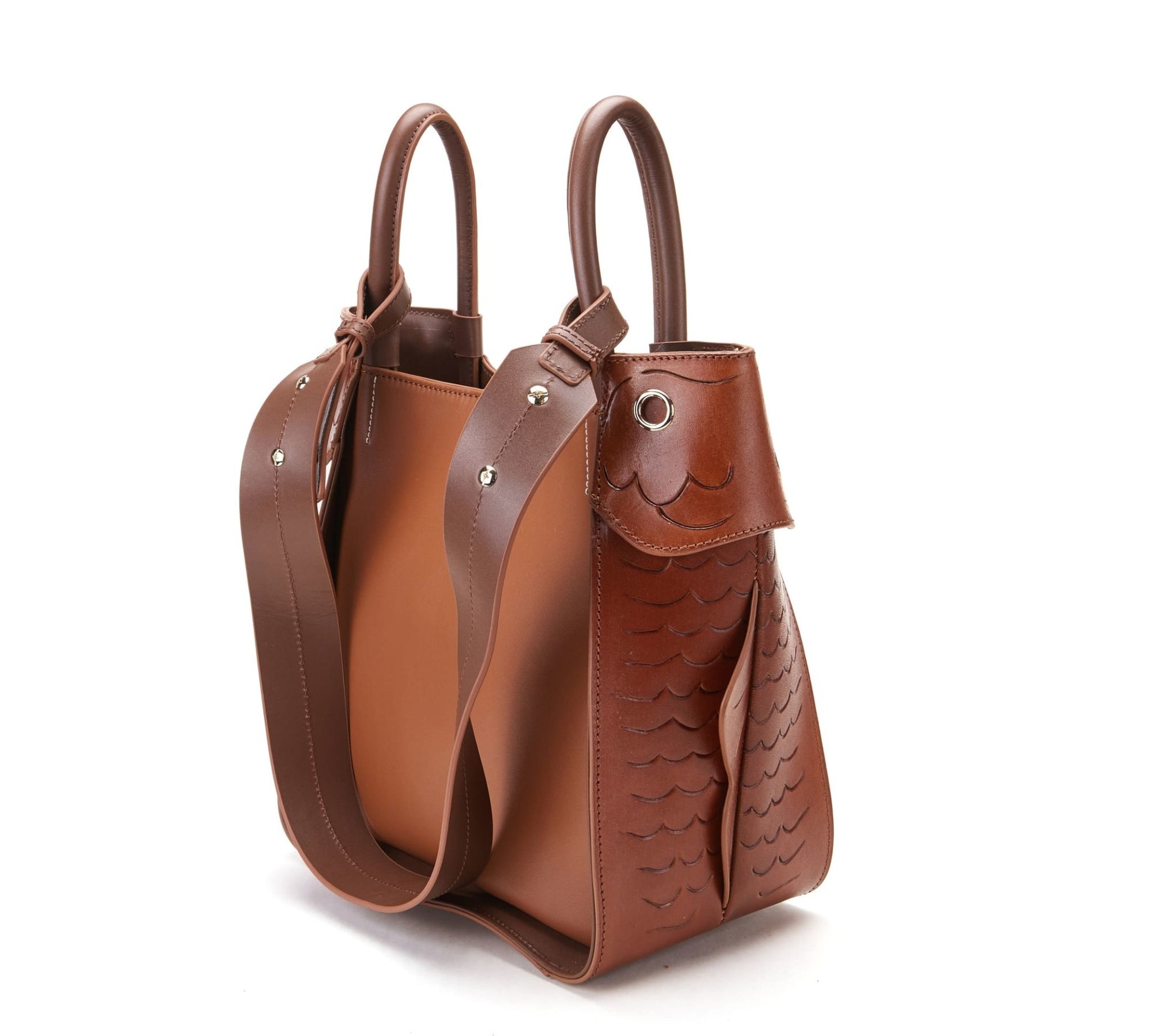 Unique Purses Carp Brown Shoulder Bag - Bellorita