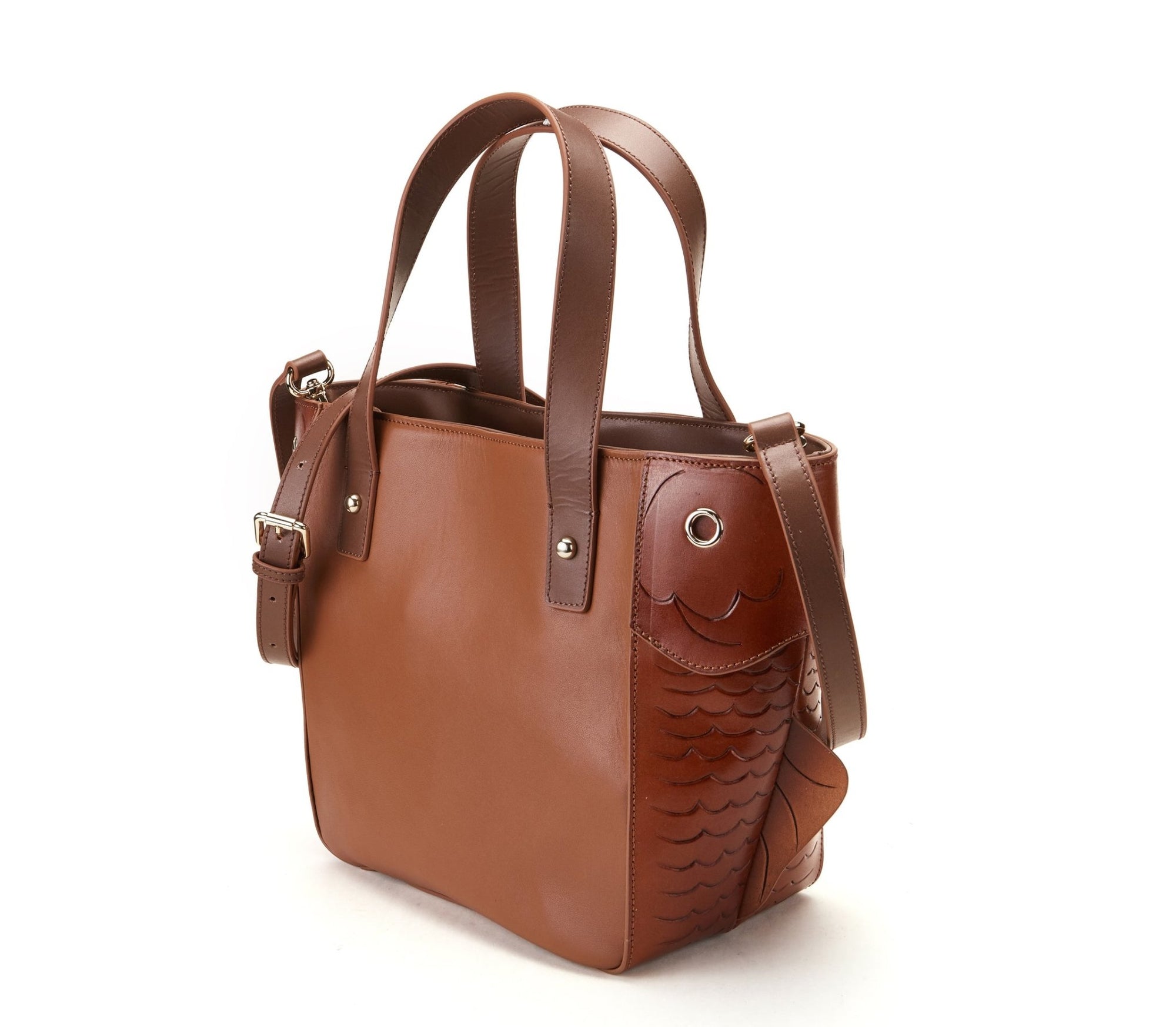 Unique Purses Carp Brown Top Handle - Bellorita