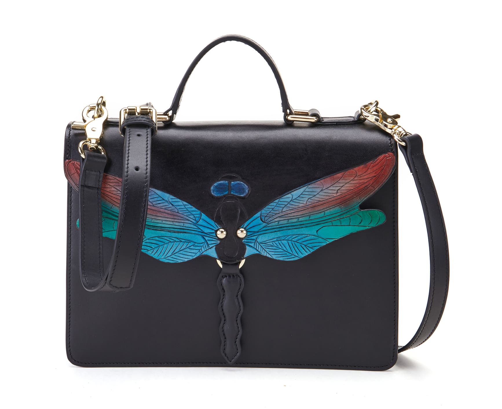 Unique Purses Dragonfly Black Top Handle - Bellorita
