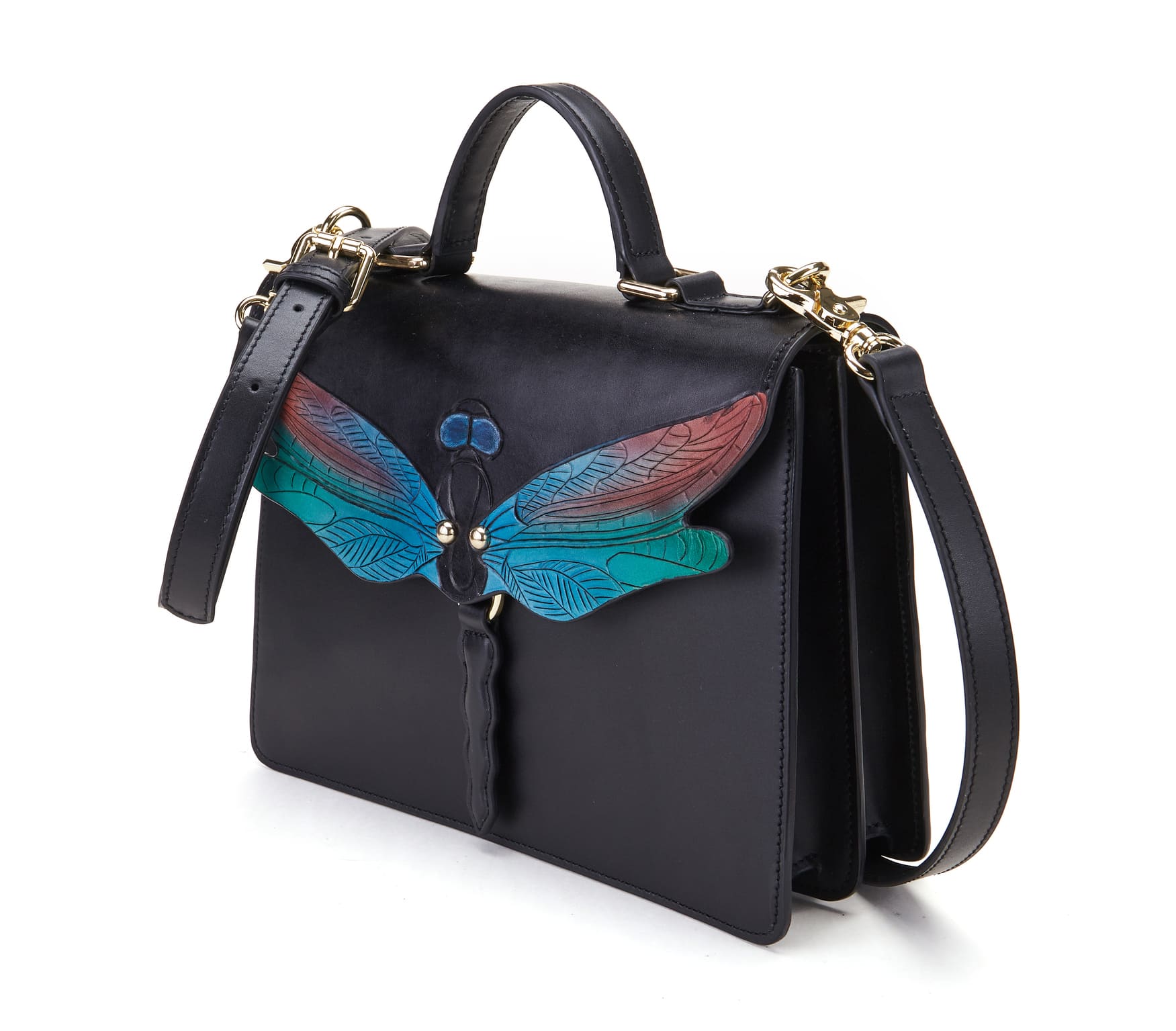 Unique Purses Dragonfly Black Top Handle - Bellorita