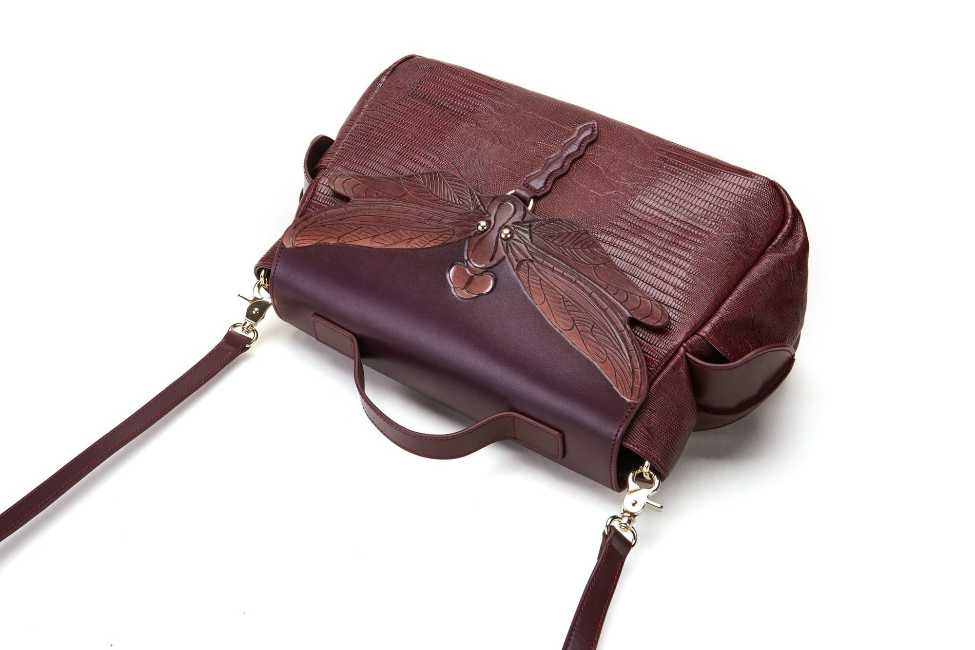 Unique Purses Dragonfly Brown Satchel - Bellorita