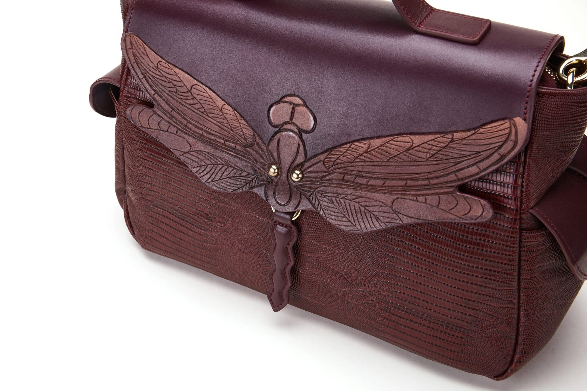 Unique Purses Dragonfly Brown Satchel - Bellorita