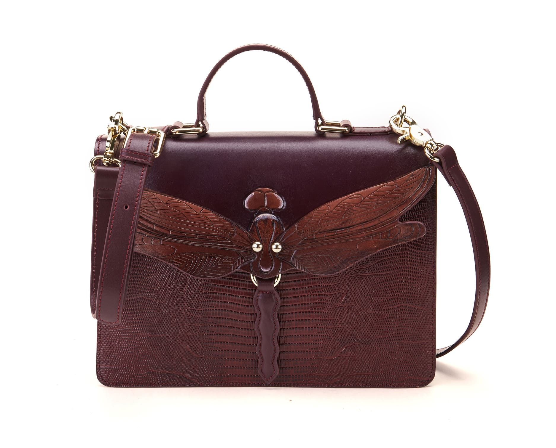 Unique Purses Dragonfly Brown Top Handle - Bellorita