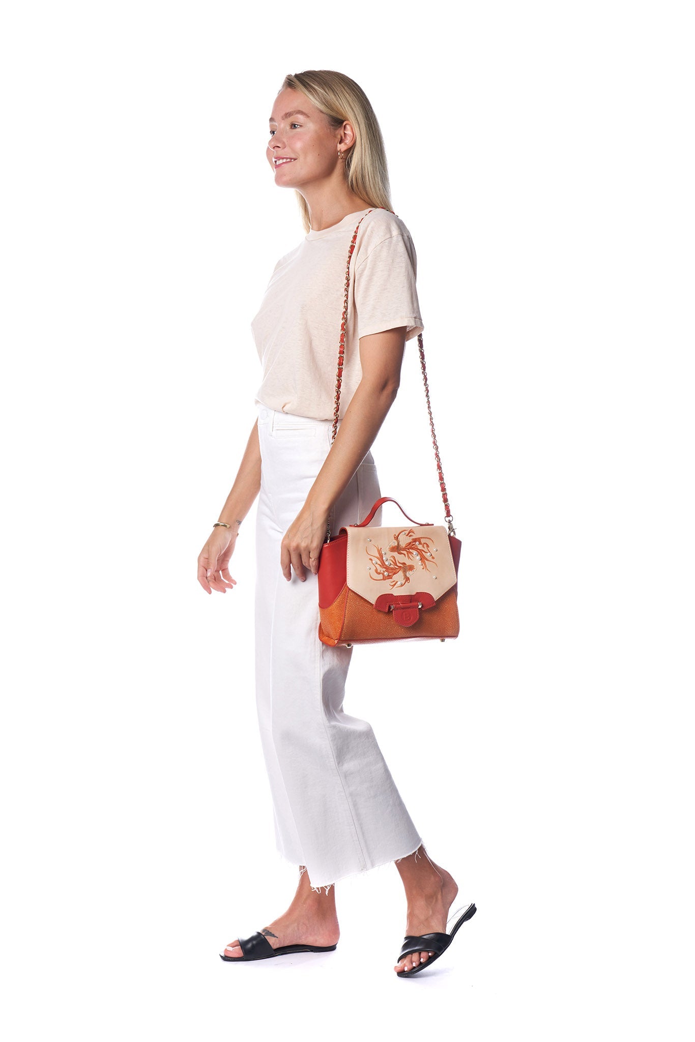 Unique Purses Koi Small Orange Satchel - Bellorita