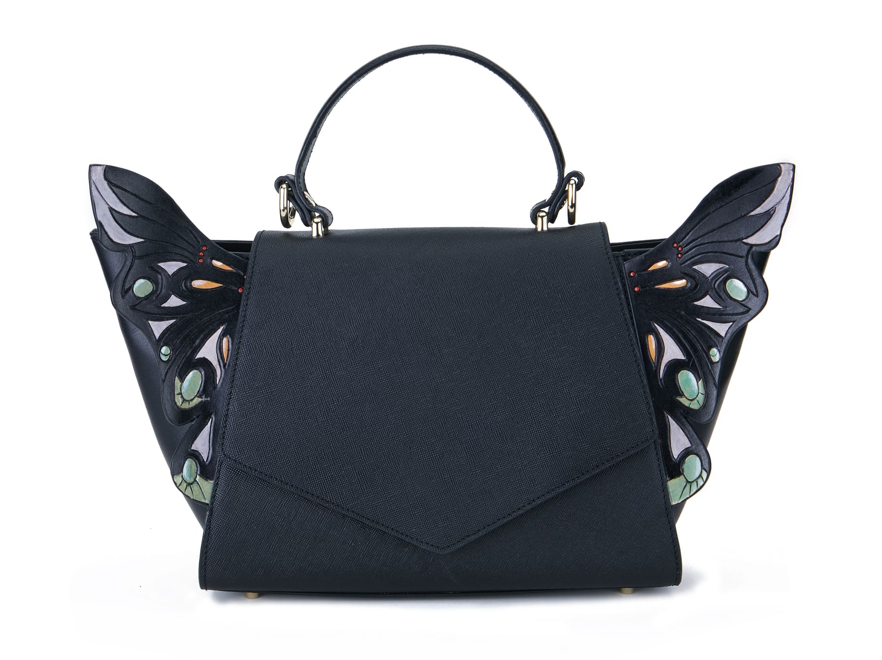 Wings Black Satchel