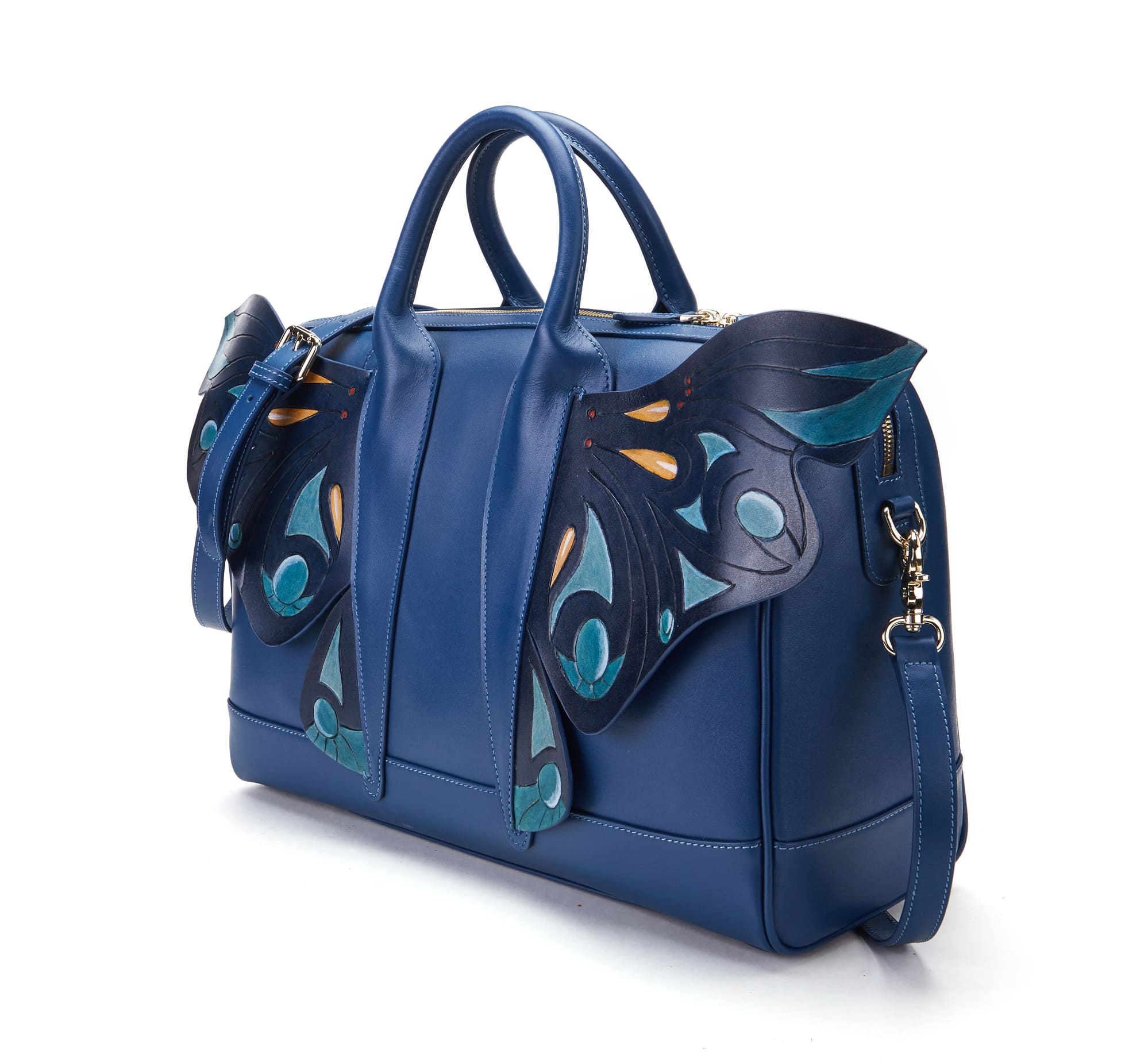 Unique Purses Wings Blue Top Handle - Bellorita