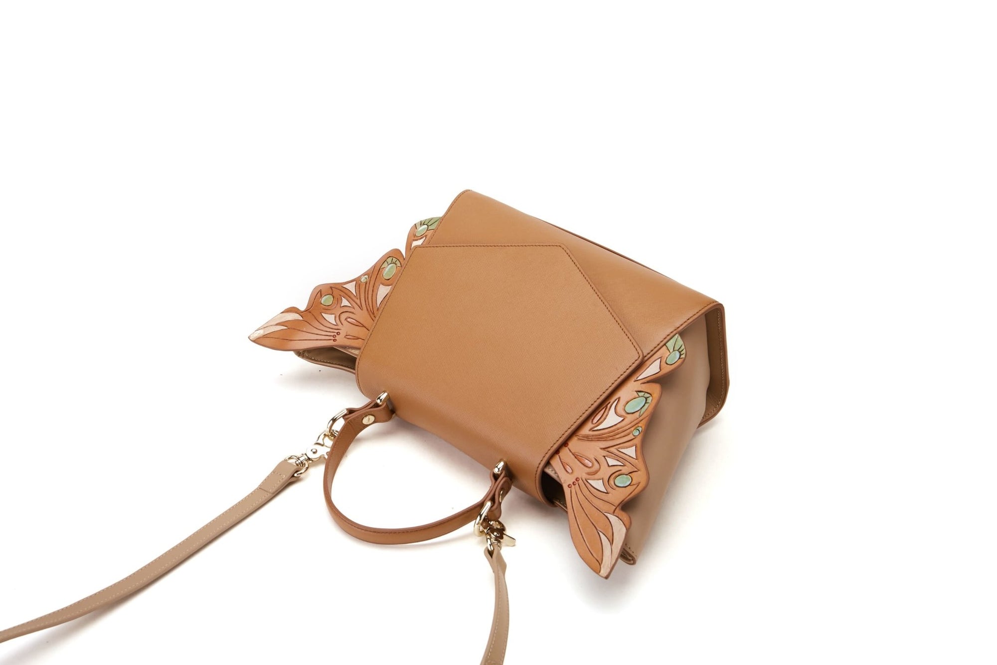 Unique Purses Wings Brown Satchel - Bellorita