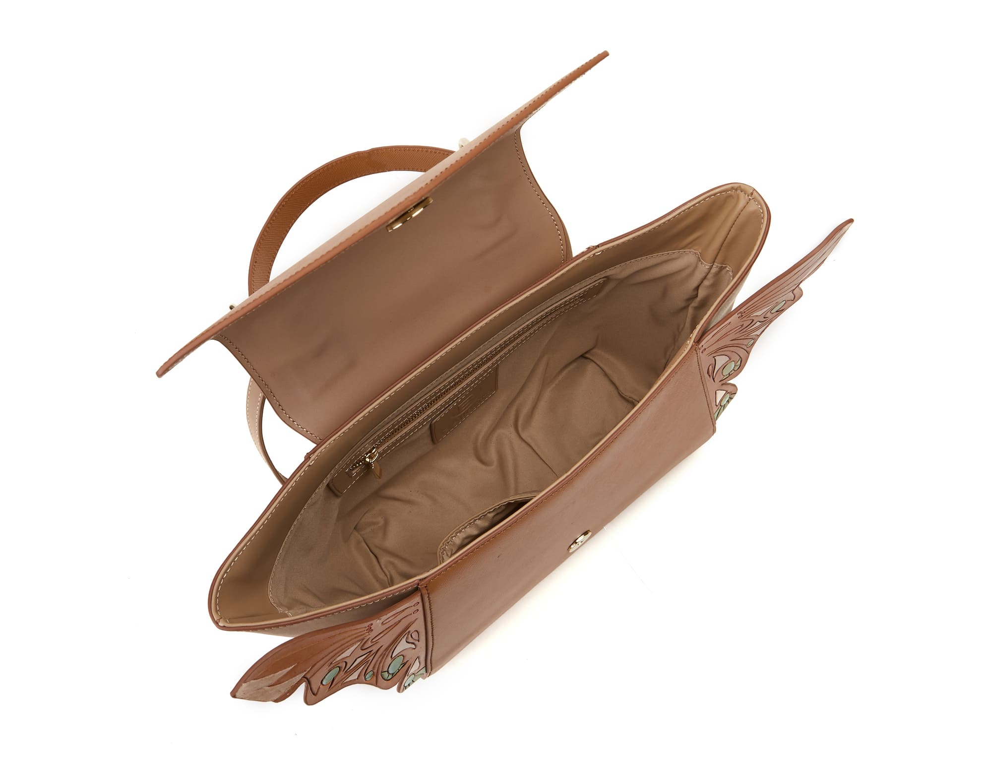 Unique Purses Wings Brown Satchel - Bellorita