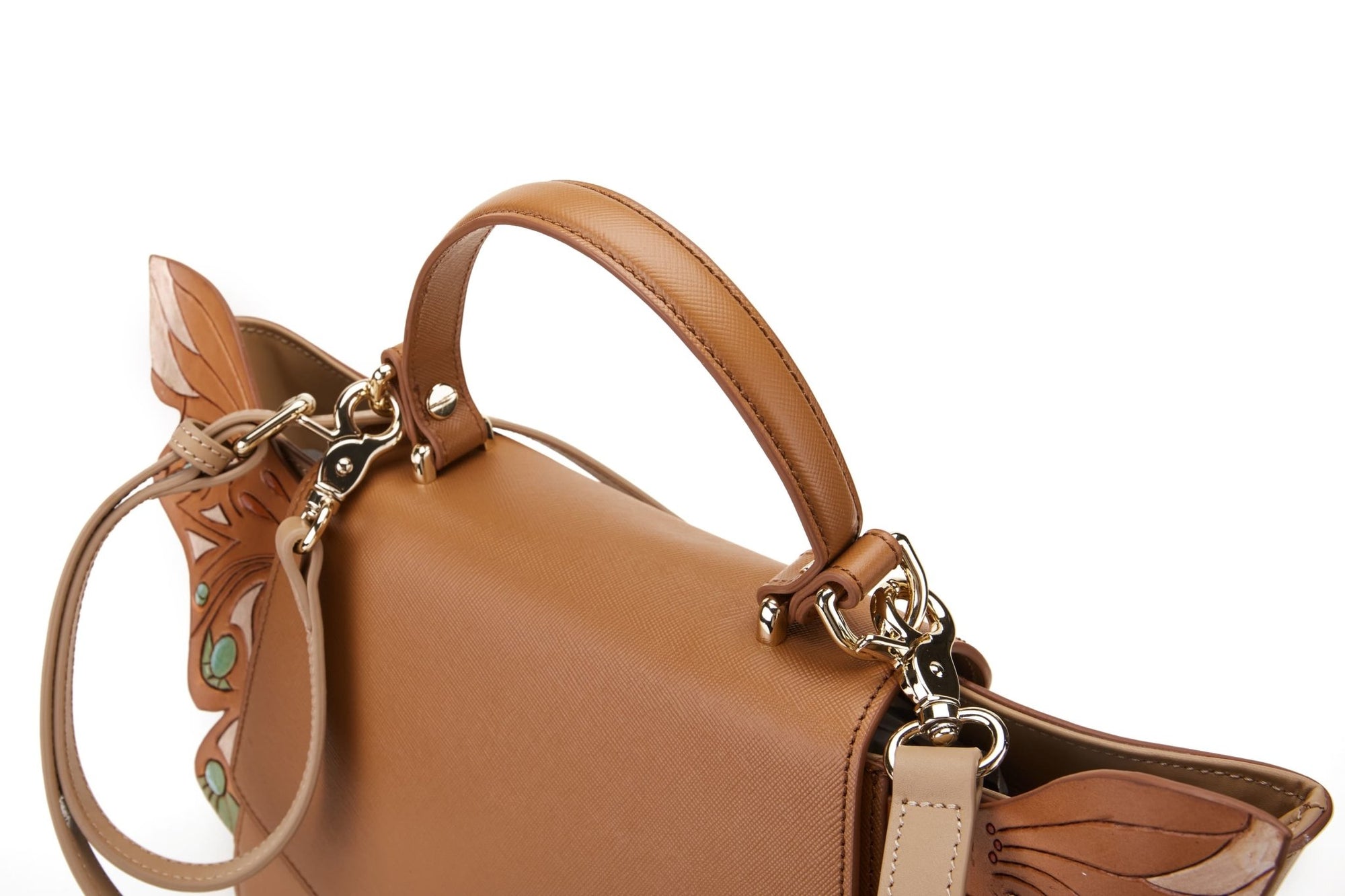 Unique Purses Wings Brown Satchel - Bellorita