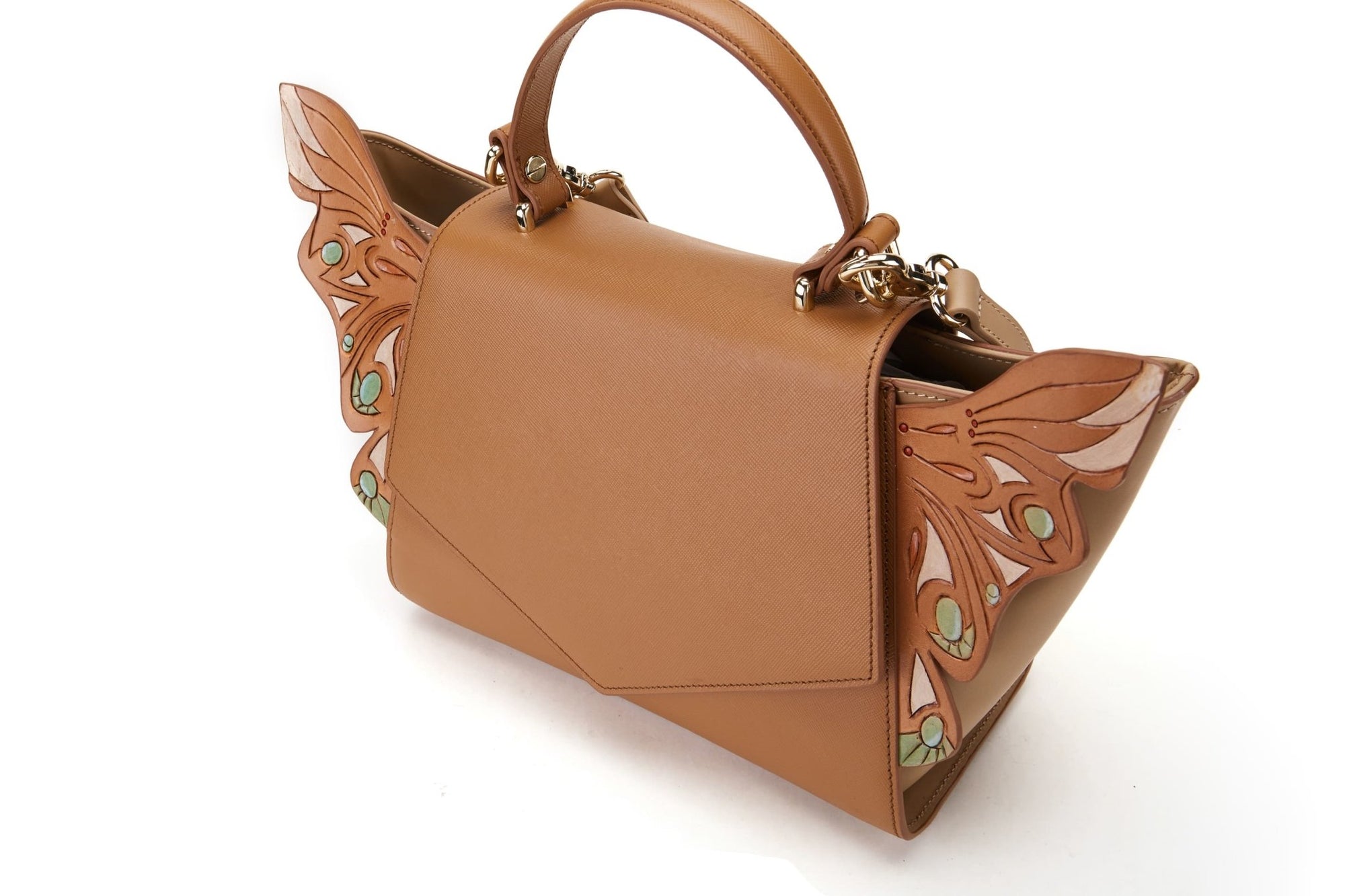 Unique Purses Wings Brown Satchel - Bellorita