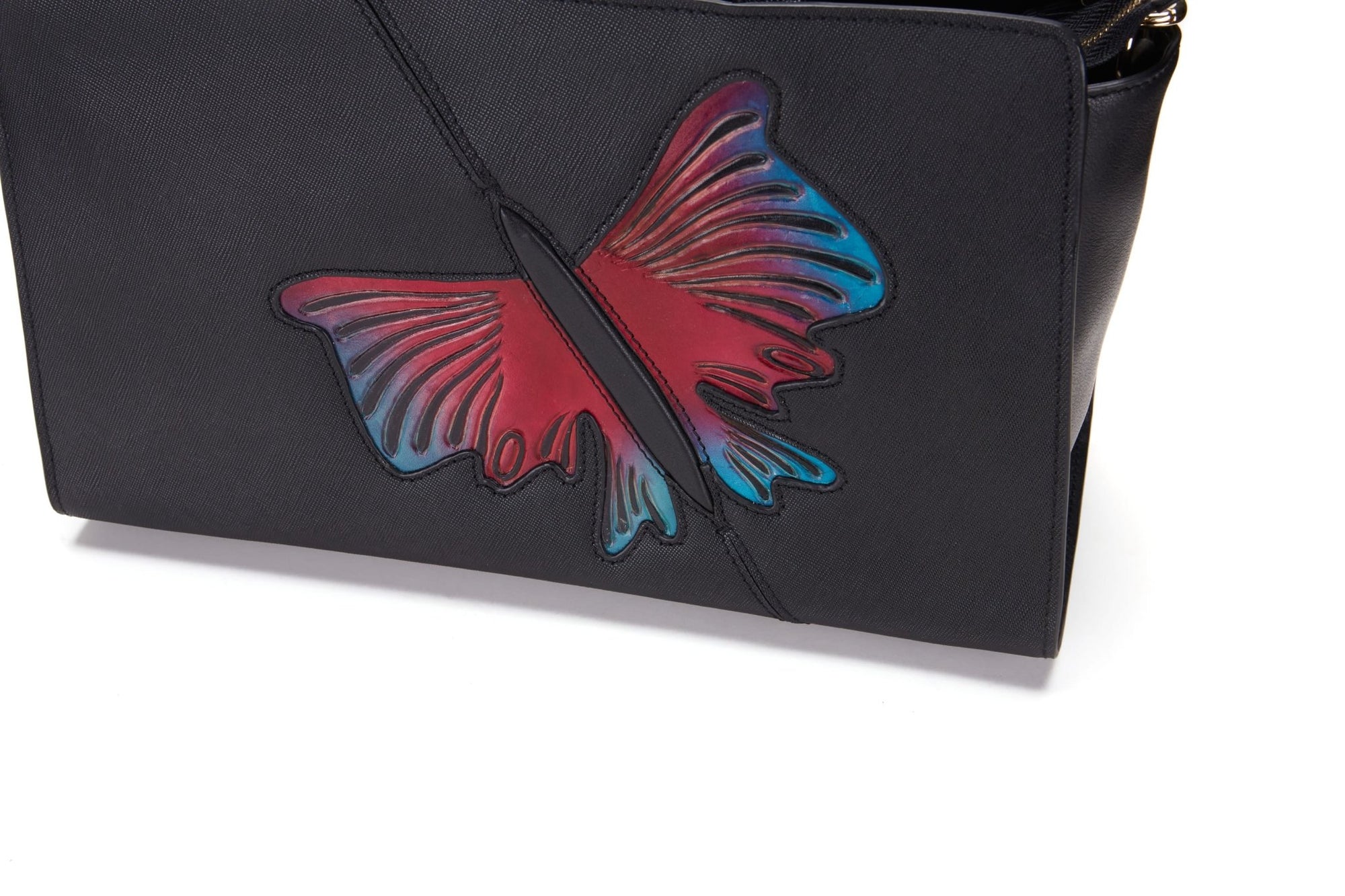 Unique Purses Butterfly Black Satchel - Bellorita
