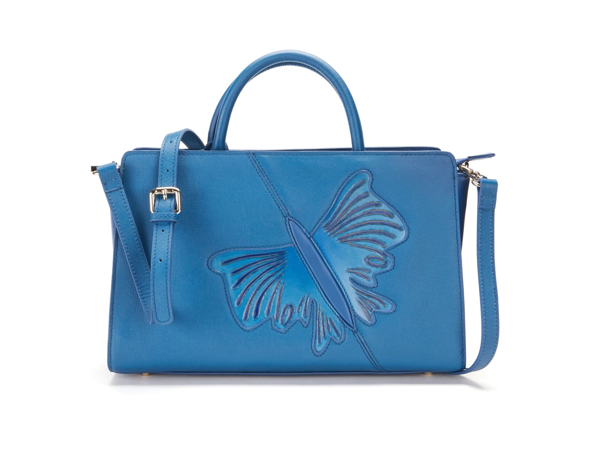 Unique Purses Butterfly Blue Satchel - Bellorita