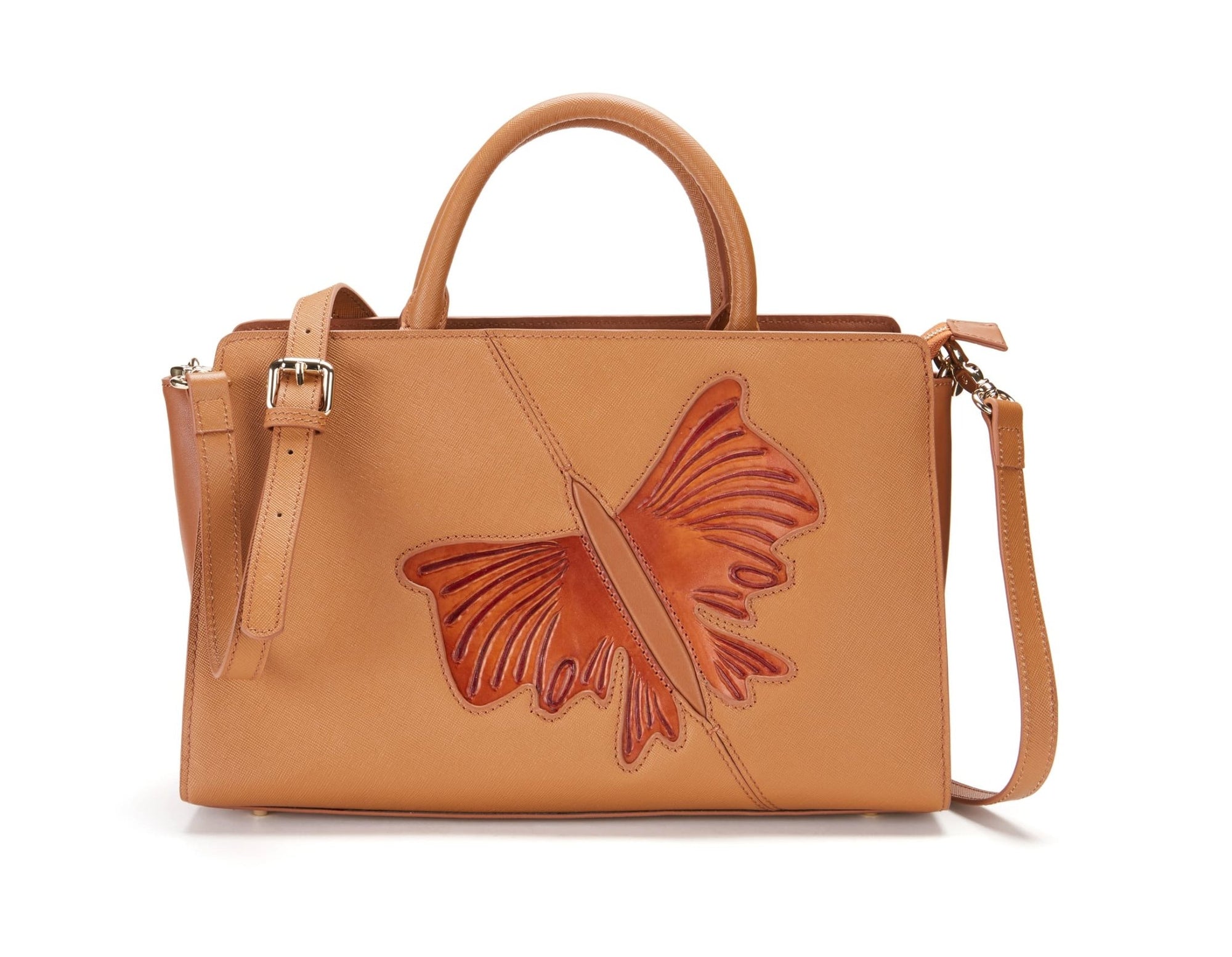 Unique Purses Butterfly Brown Satchel - Bellorita