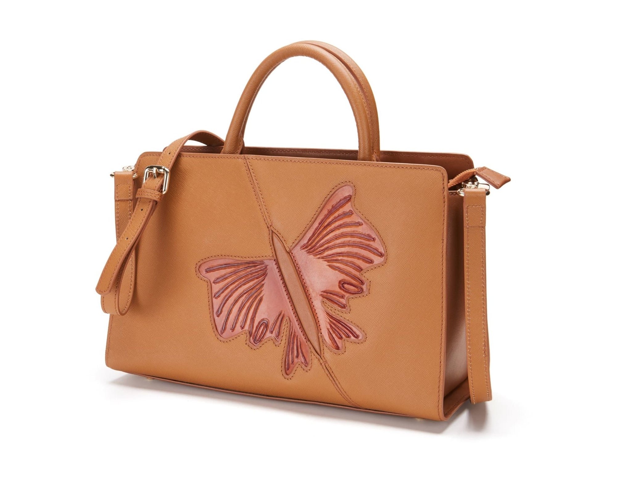 Unique Purses Butterfly Brown Satchel - Bellorita
