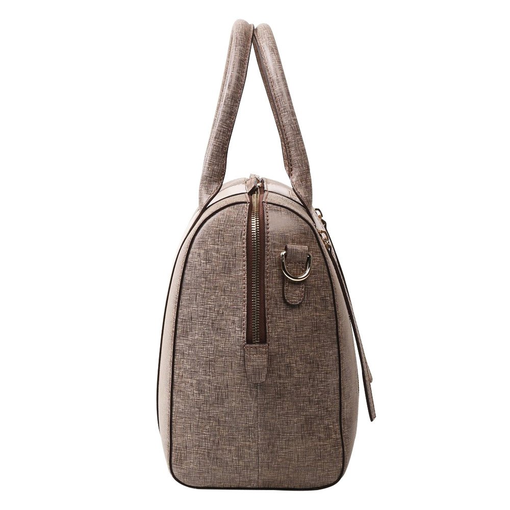 Unique Purses Calligraphy Brown Satchel