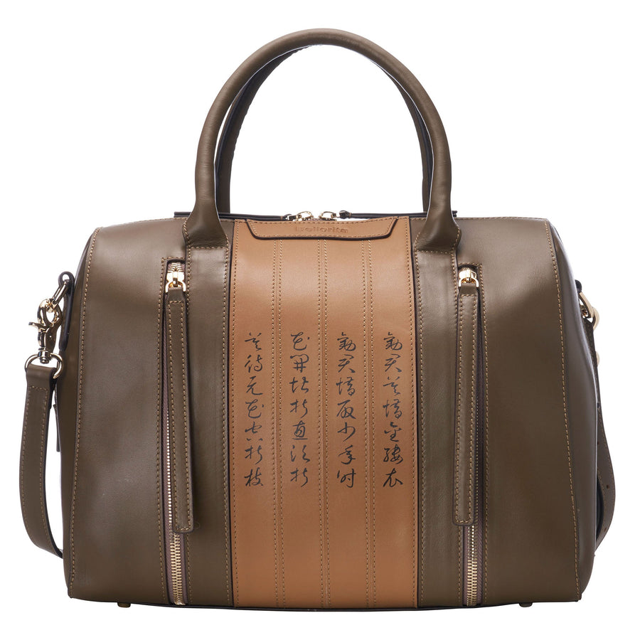 Calligraphy Green Satchel