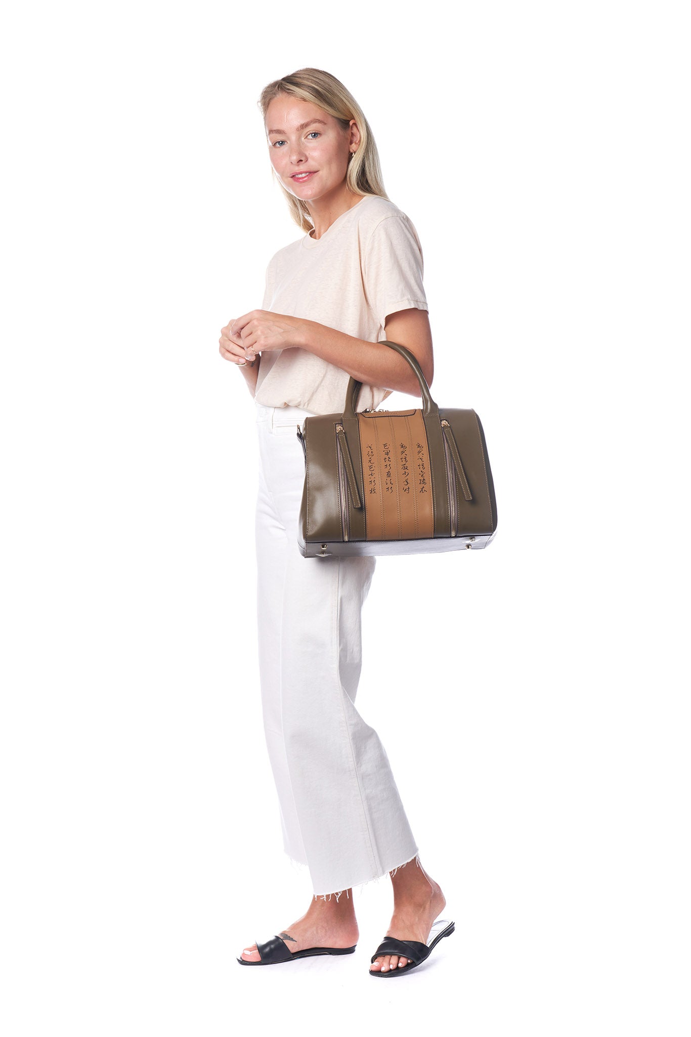 Unique Purses Calligraphy Green Satchel - Bellorita