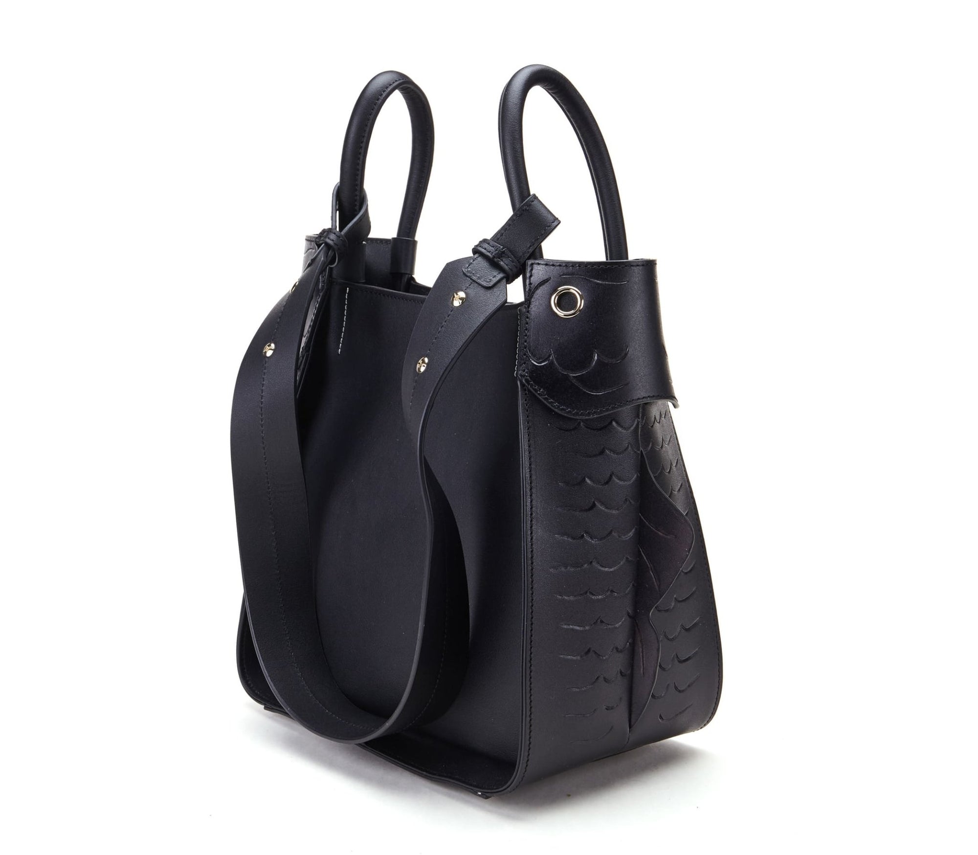 Unique Purses Carp Black Shoulder Bag - Bellorita