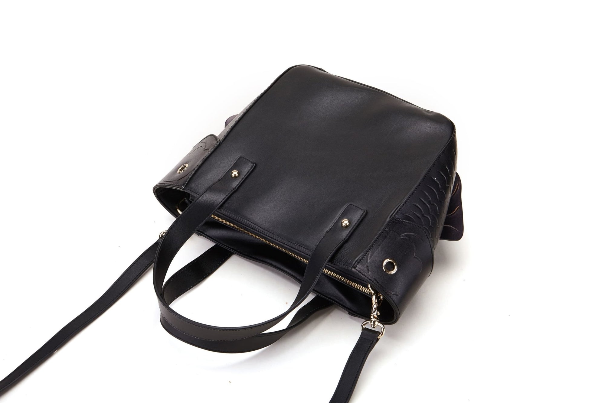 Unique Purses Carp Black Top Handle - Bellorita