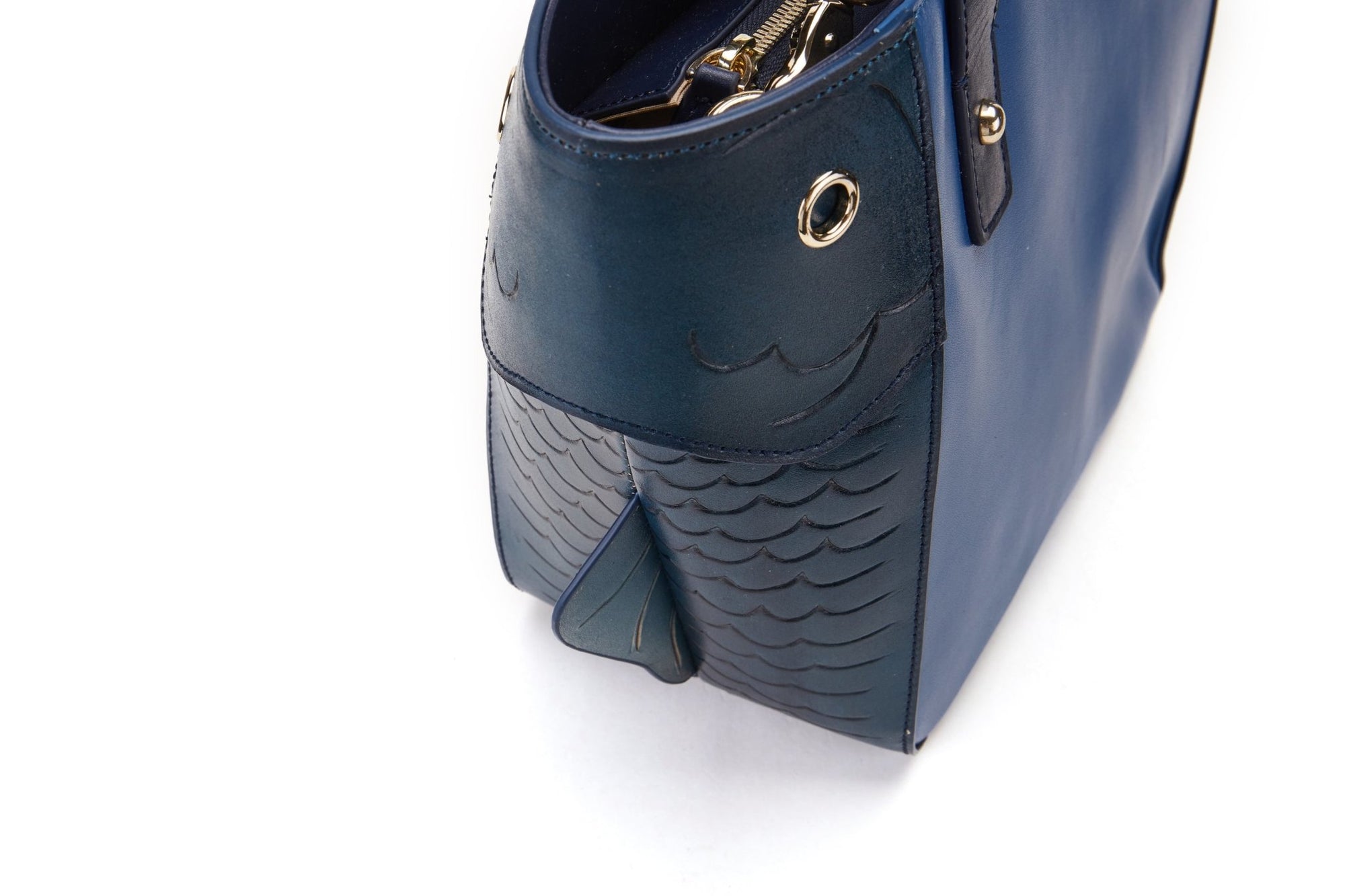 Unique Purses Carp Blue Top Handle - Bellorita