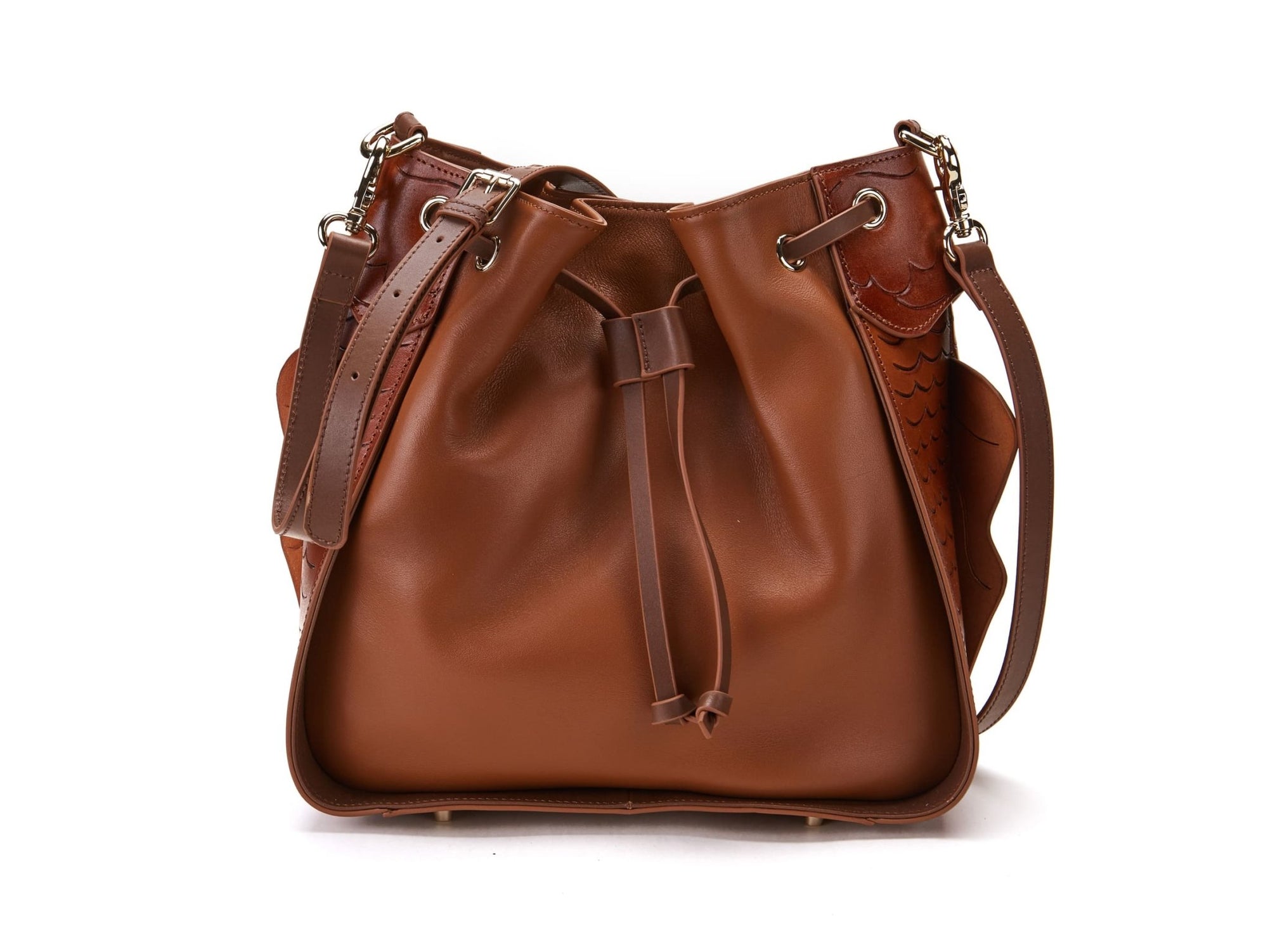 Unique Purses Carp Brown Bucket - Bellorita