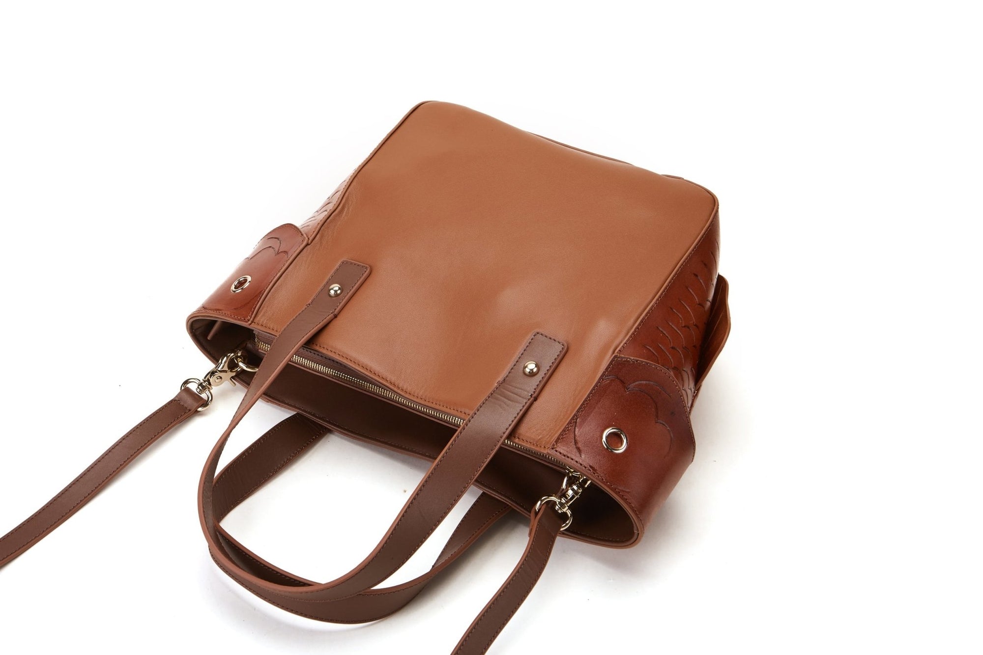 Unique Purses Carp Brown Top Handle - Bellorita