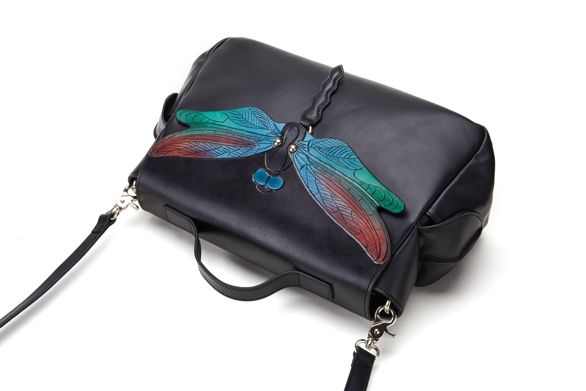 Unique Purses Dragonfly Black Satchel - Bellorita