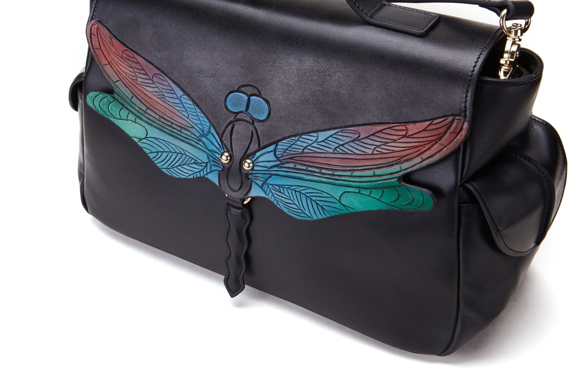 Unique Purses Dragonfly Black Satchel - Bellorita