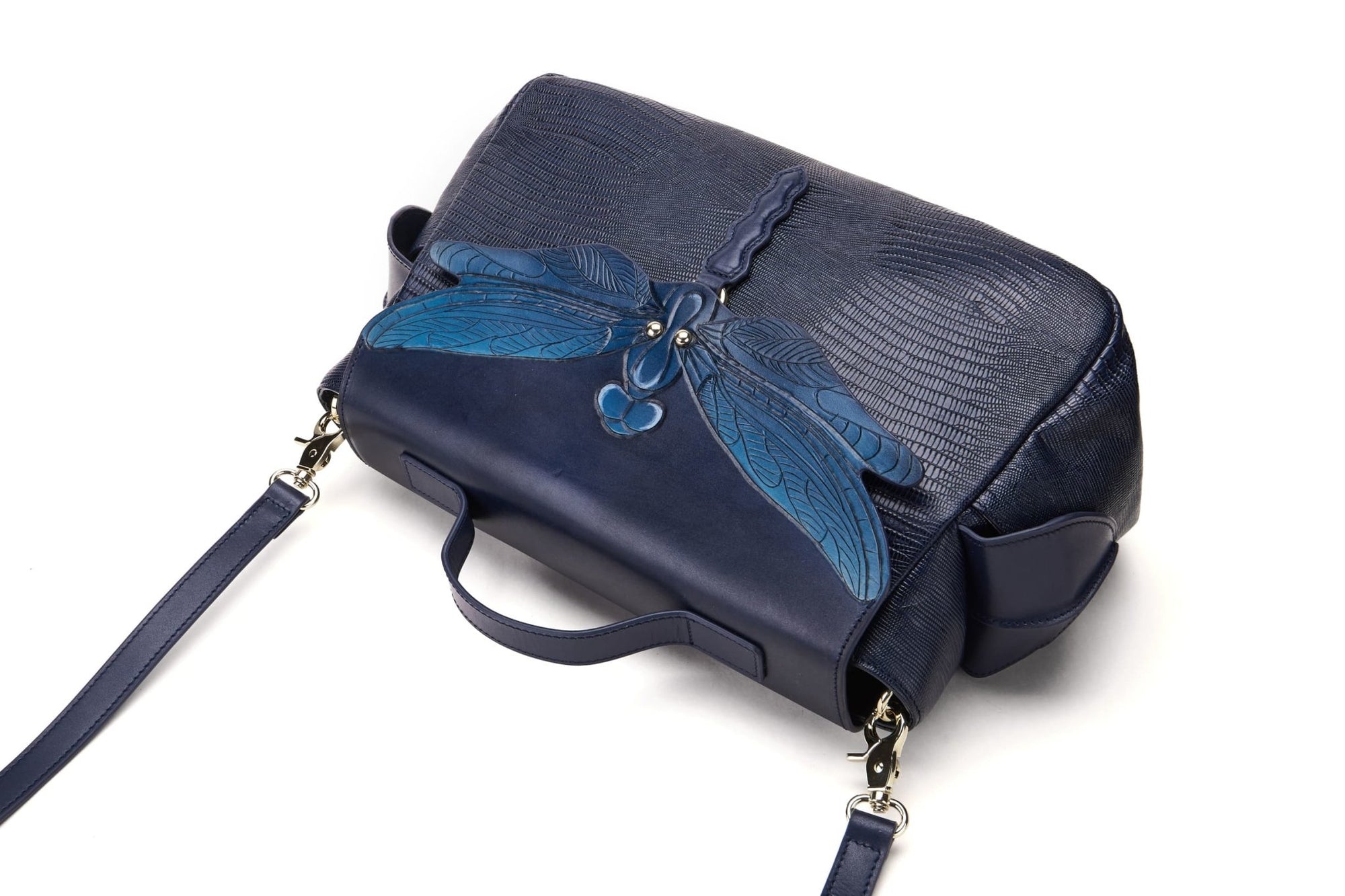 Unique Purses Dragonfly Blue Satchel - Bellorita