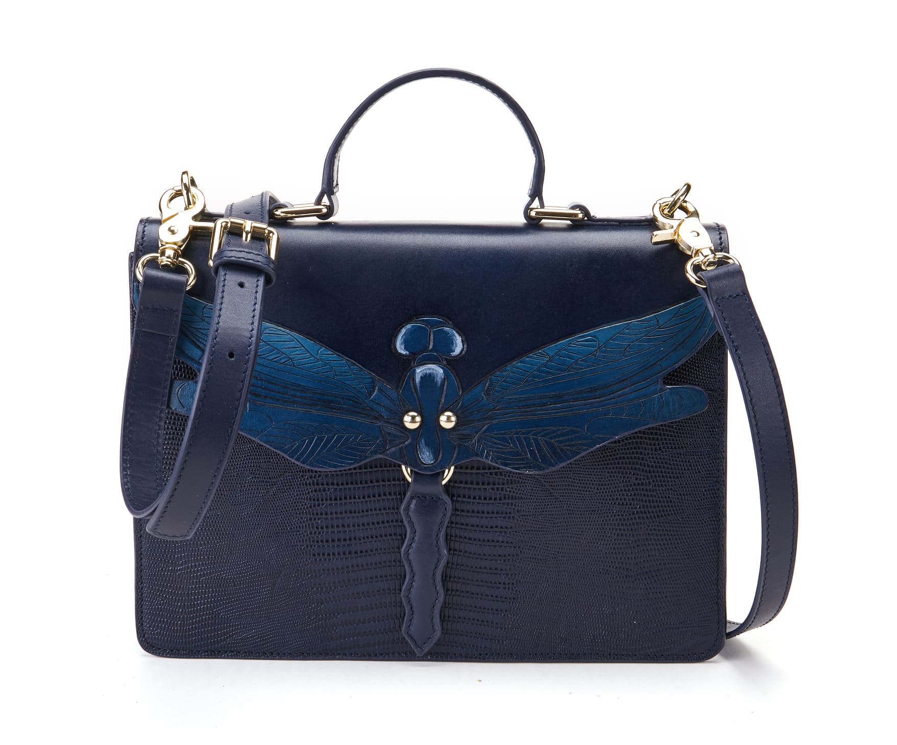 Unique Purses Dragonfly Blue Top Handle - Bellorita