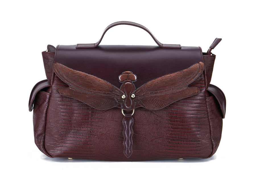 Dragonfly Brown Satchel