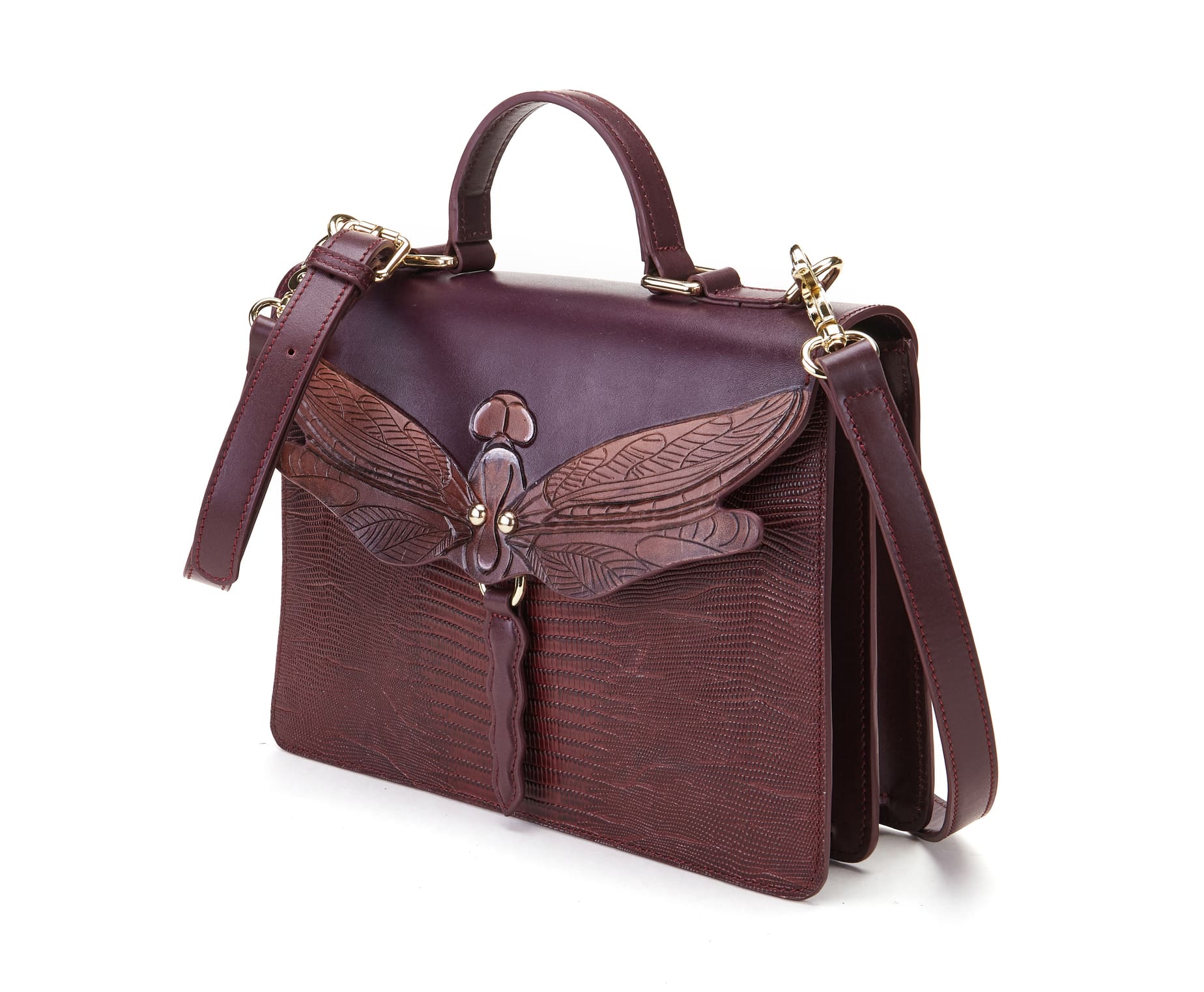 Unique Purses Dragonfly Brown Top Handle - Bellorita