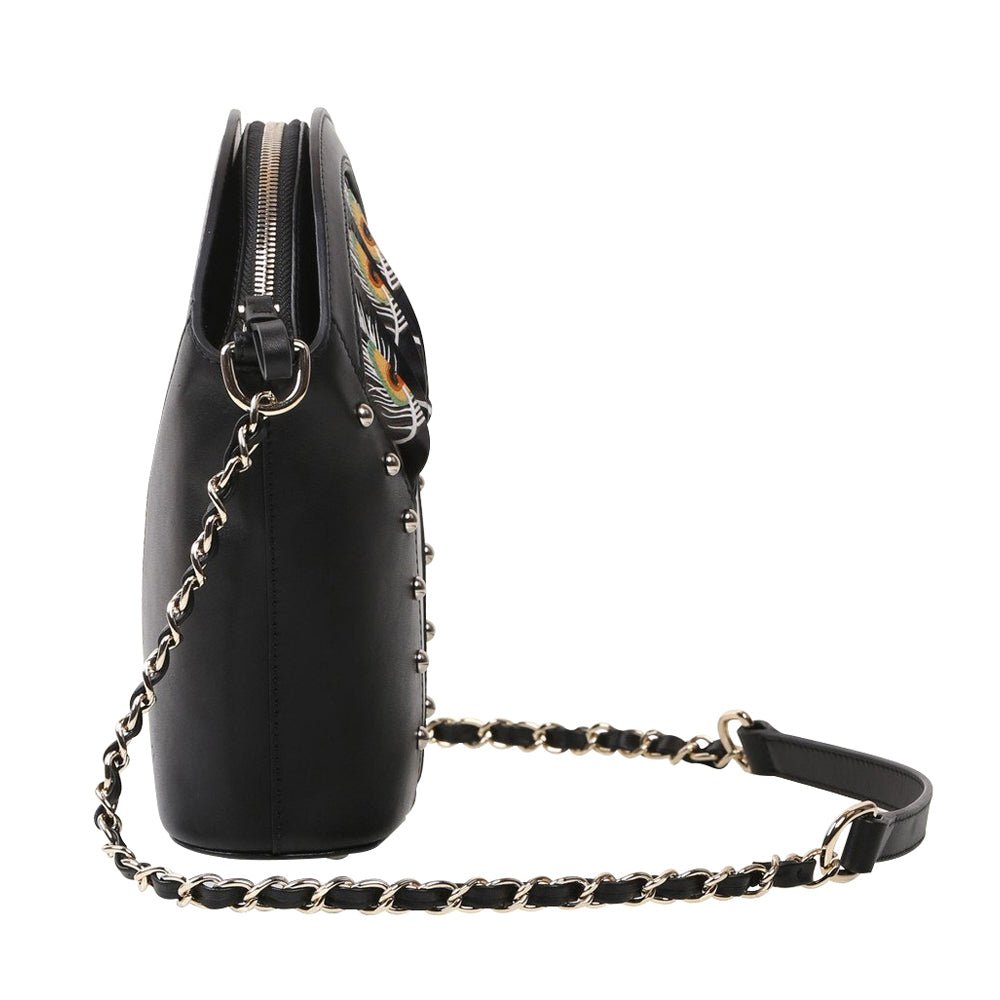 Unique Purses Feather Black Shoulder Bag - Bellorita