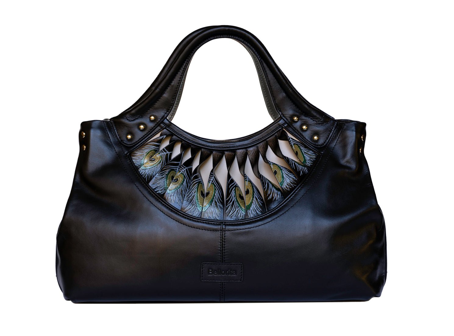 Black feather like style top purse