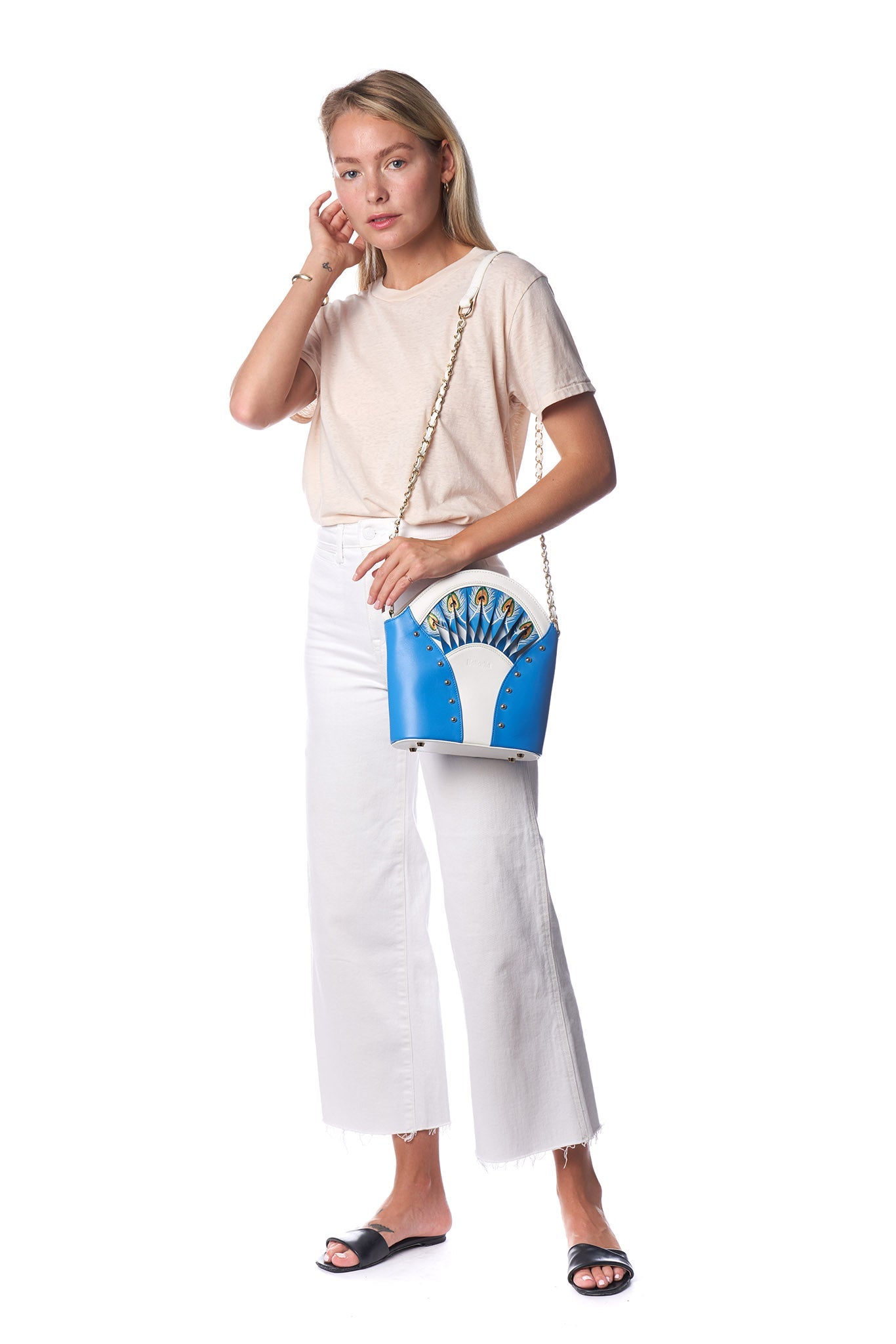 Unique Purses Feather Blue Shoulder Bag - Bellorita