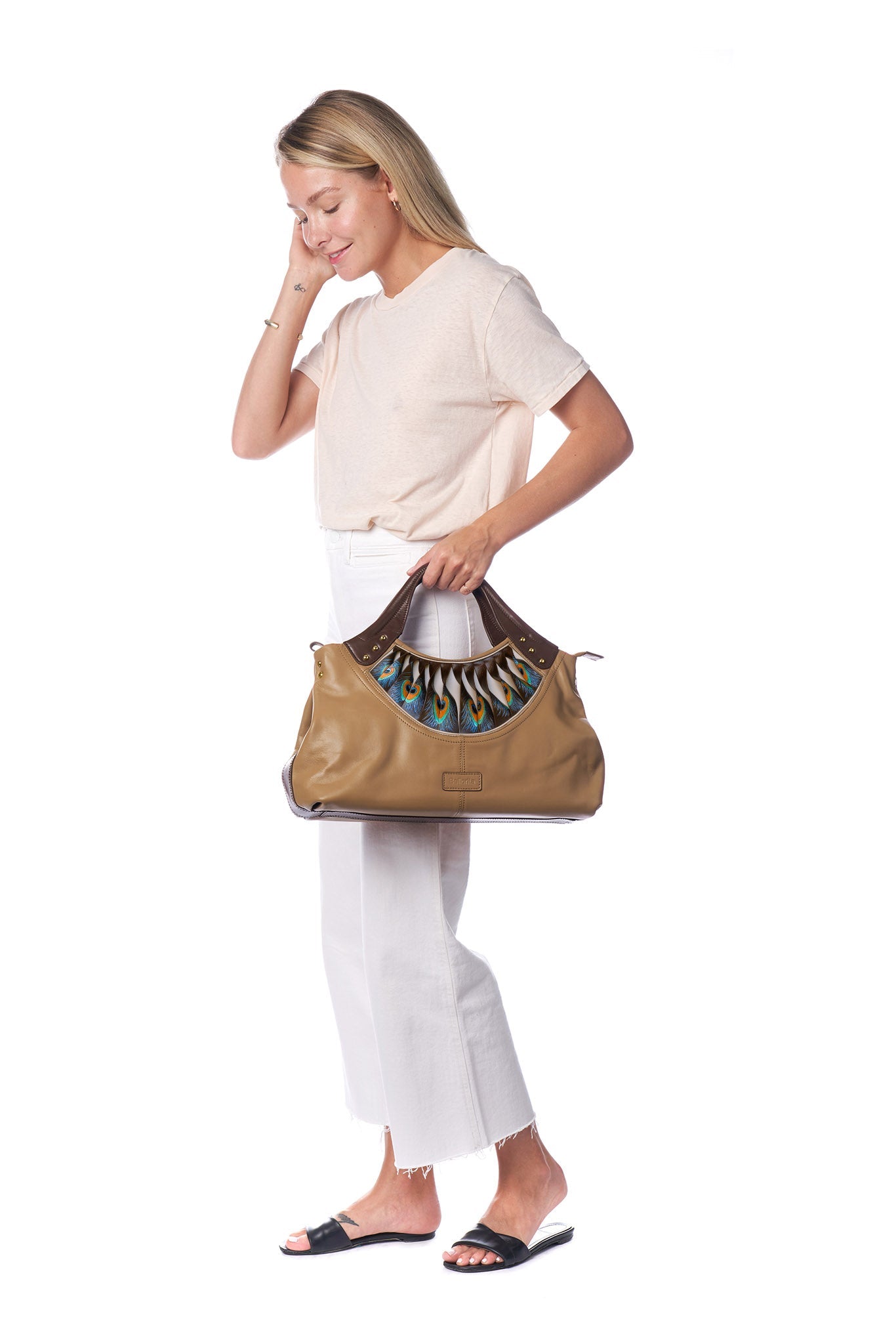 Unique Purses Feather Brown Tote - Bellorita