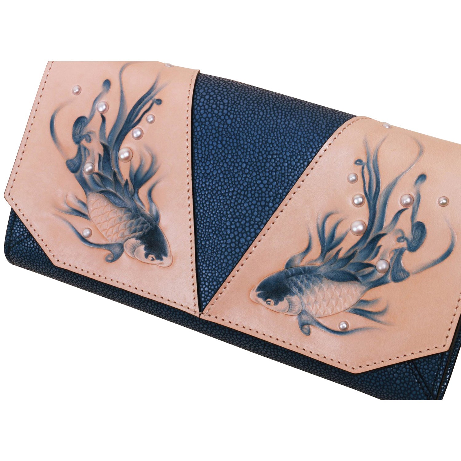 Unique Purses Koi Blue Crossbody Clutch - Bellorita