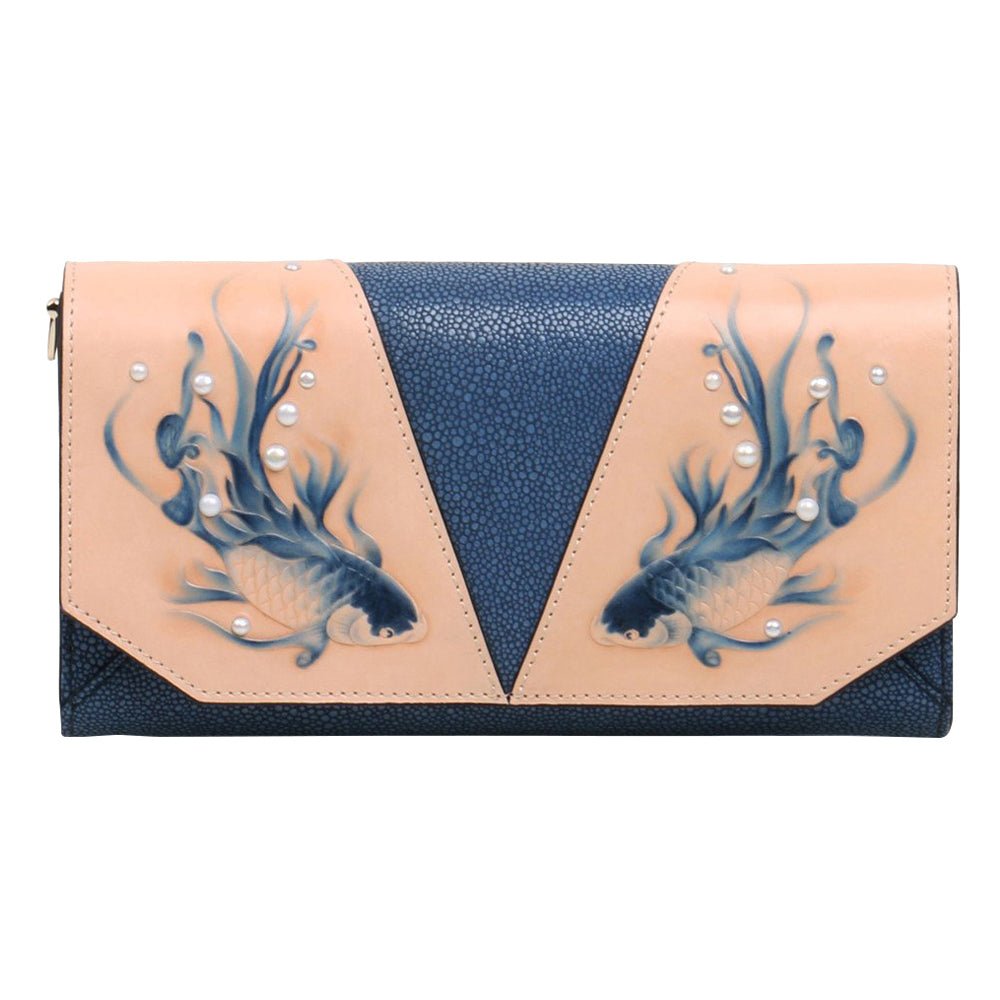 Koi Blue Crossbody Clutch