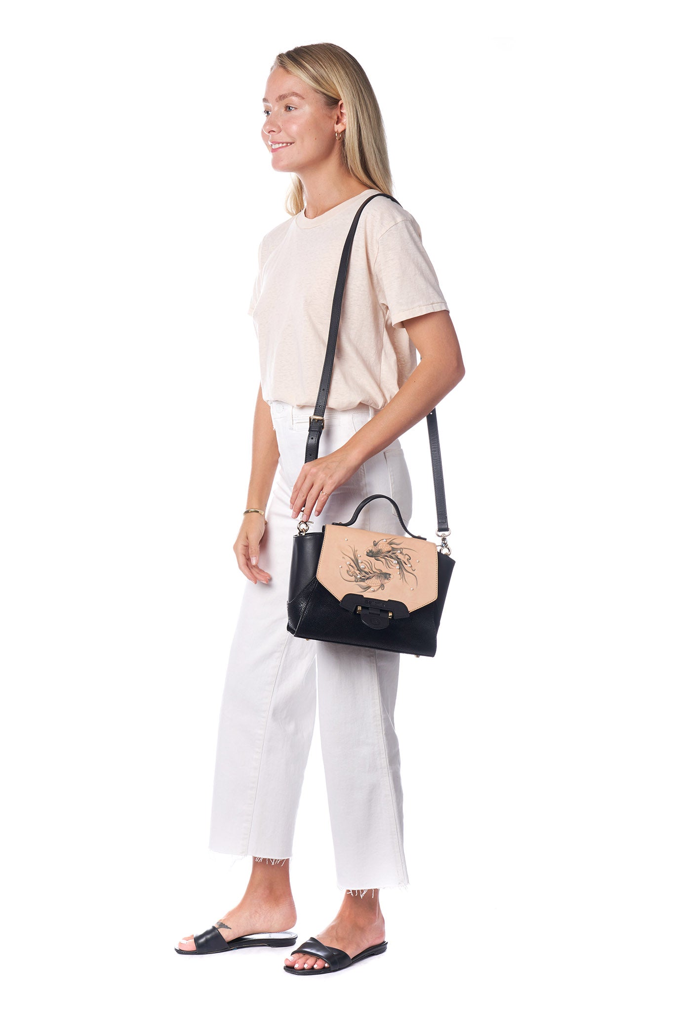 Unique Purses Koi Small Black Satchel - Bellorita