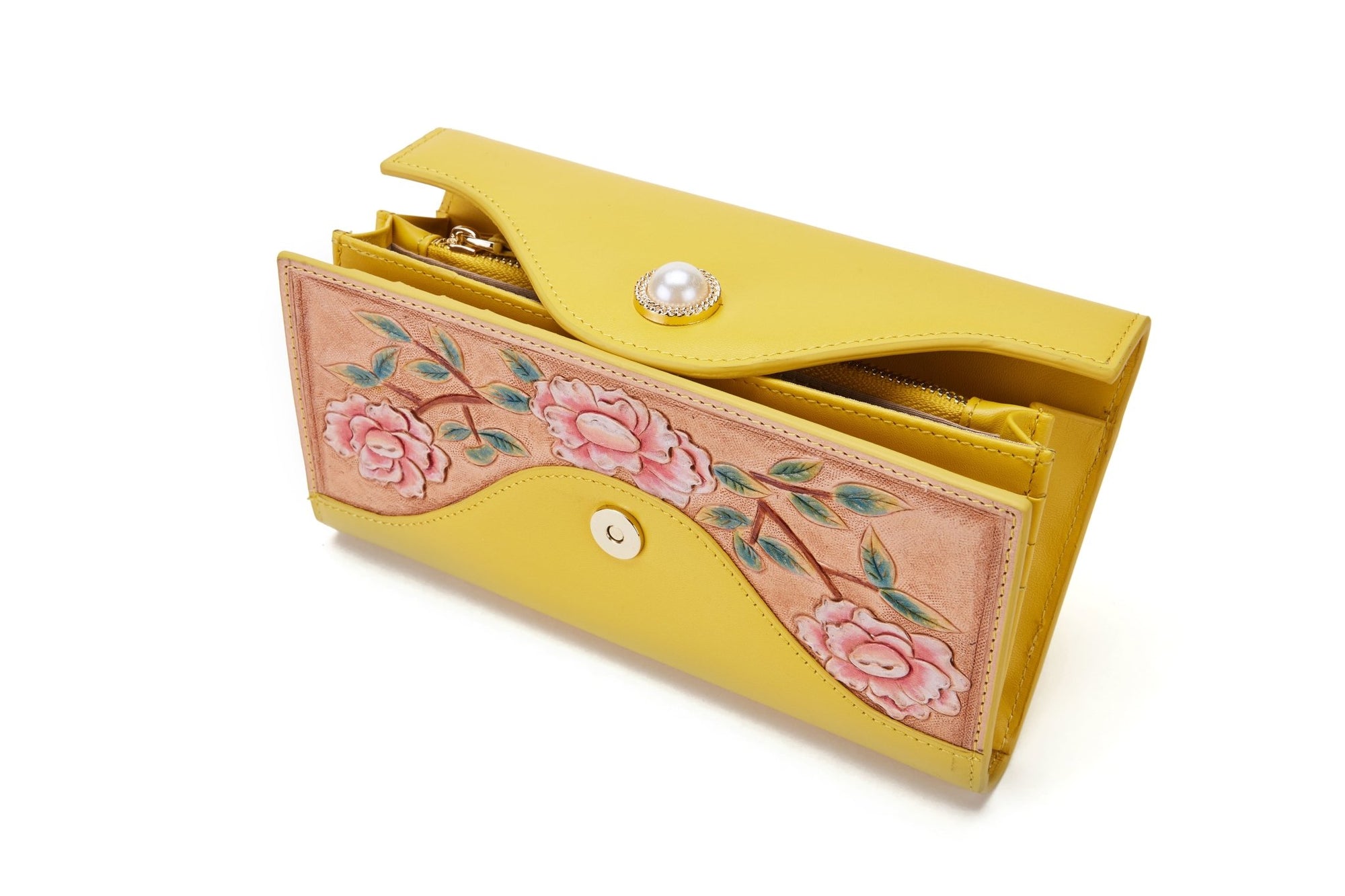 Unique Purses Rose Yellow Continental Wallet - Bellorita
