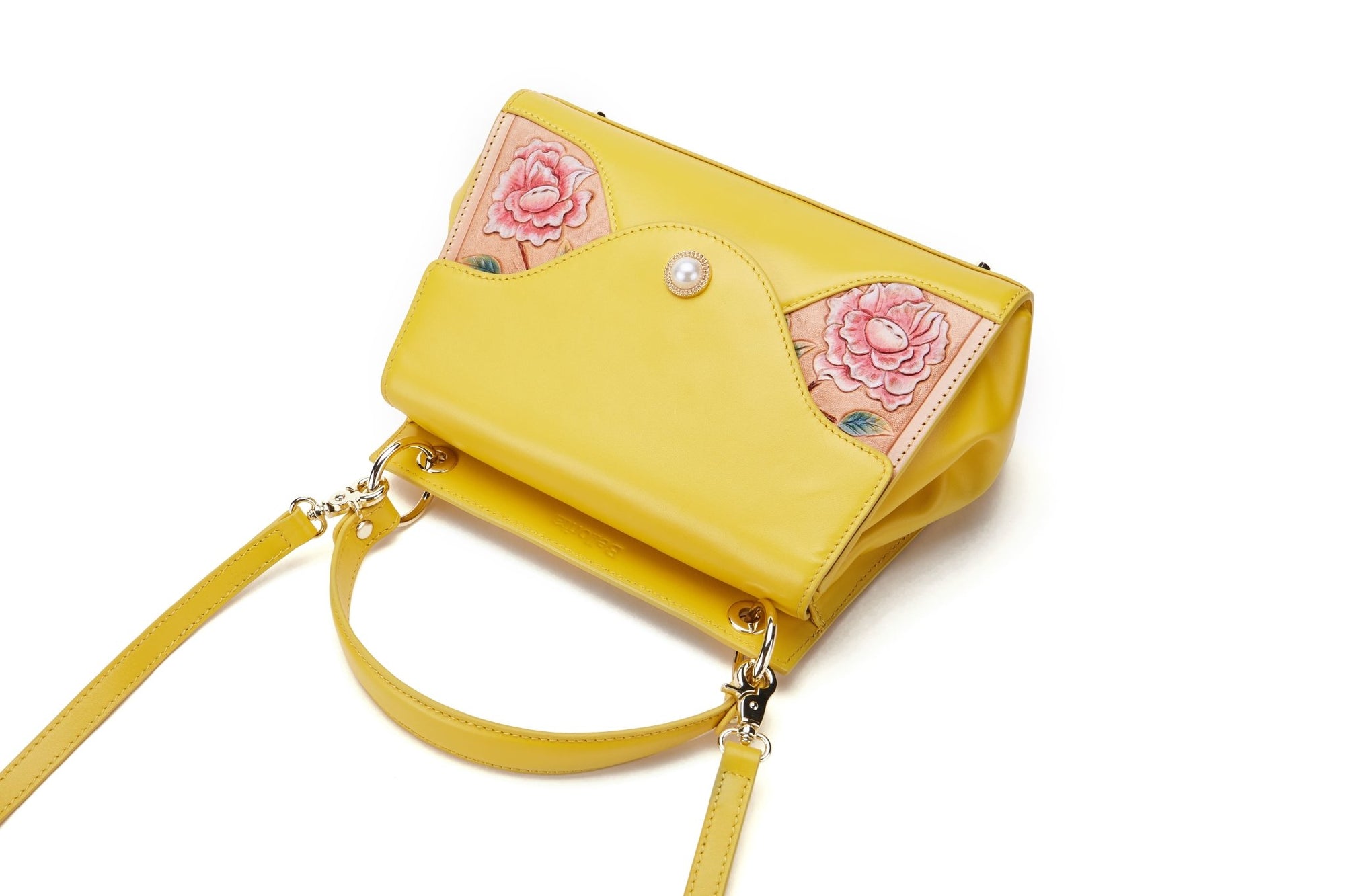 Unique Purses Rose Yellow Top Handle - Bellorita